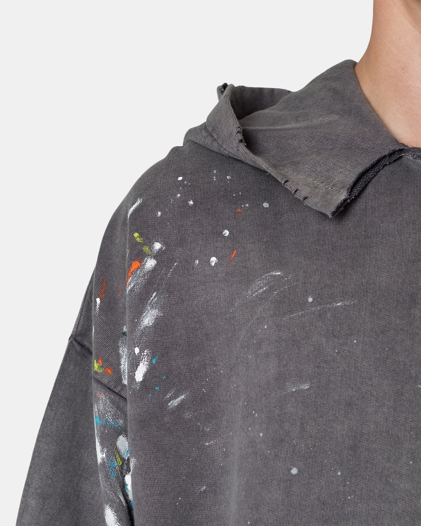 MNML Destroyed Painter Hoodie Charcoal Grey Invoice