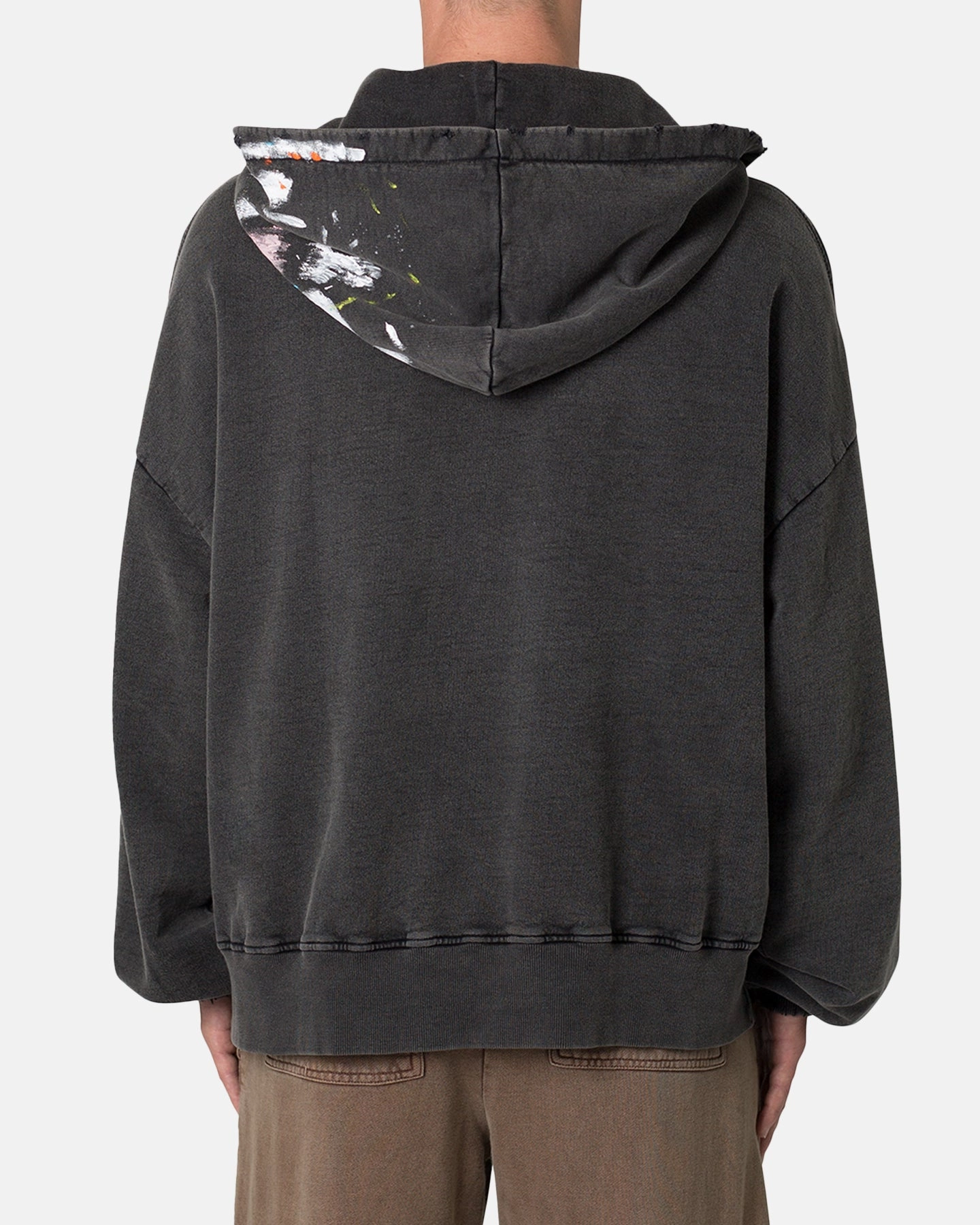 Mousse suitable for cultural festivals MNML Destroyed Painter Hoodie Vintage Black