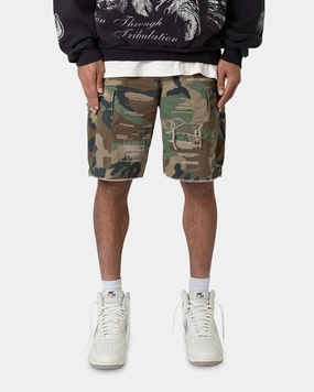 cycling clothing MNML Distressed Cargo Shorts Camo