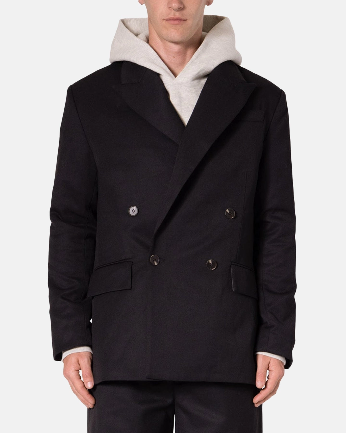 MNML Double Breasted Suit Jacket Black Free Motion Design