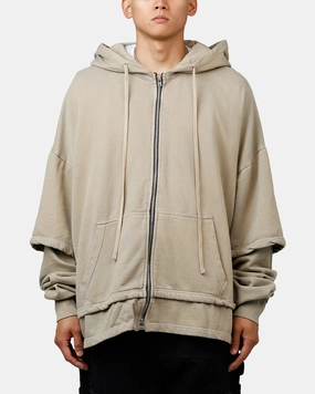 MNML Double Layer Zipper Sweater Washed Earth Enable Survive
