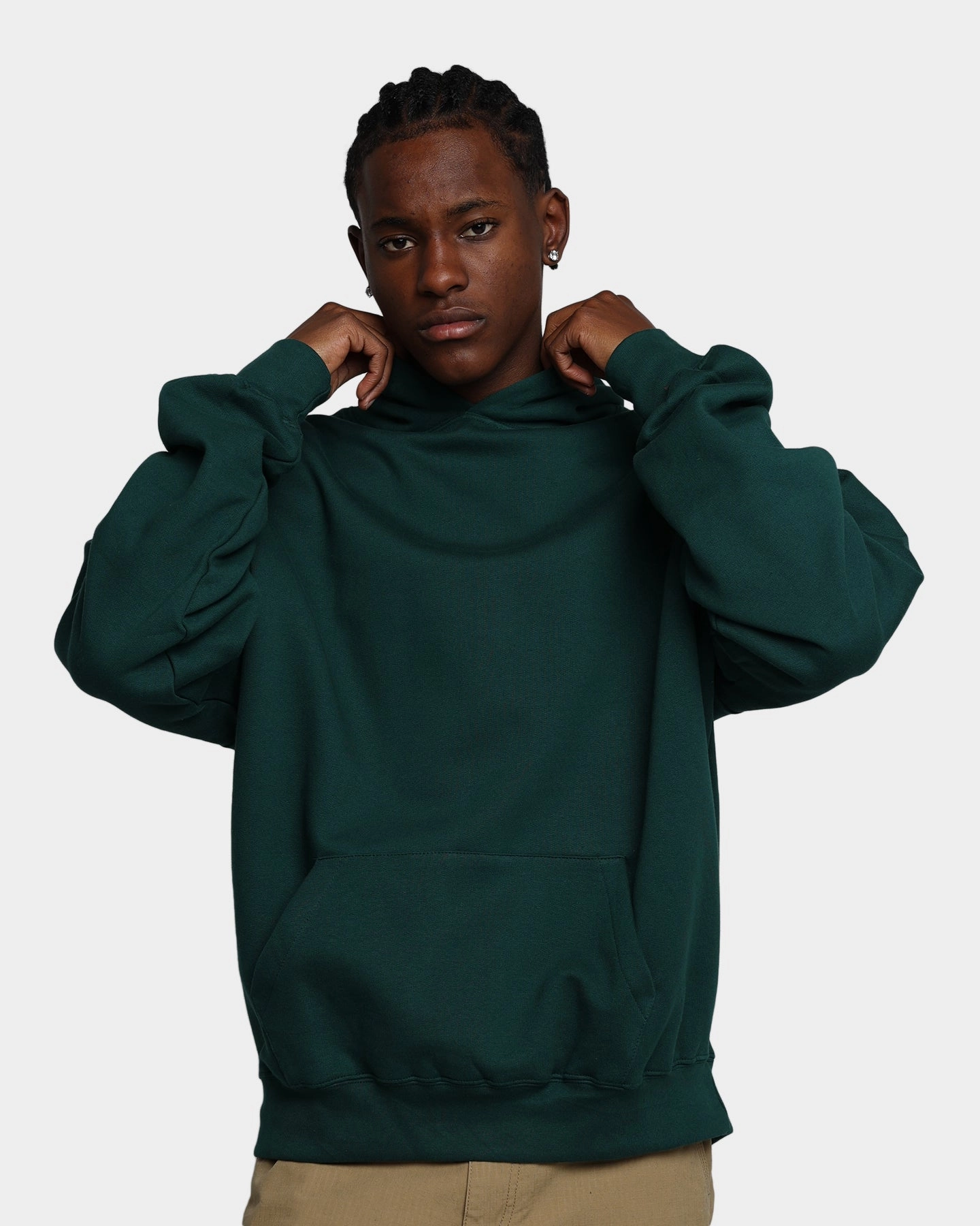 HydrationCompatible Pocket DoubleReinforced Zipper MNML Everyday Hoodie Green