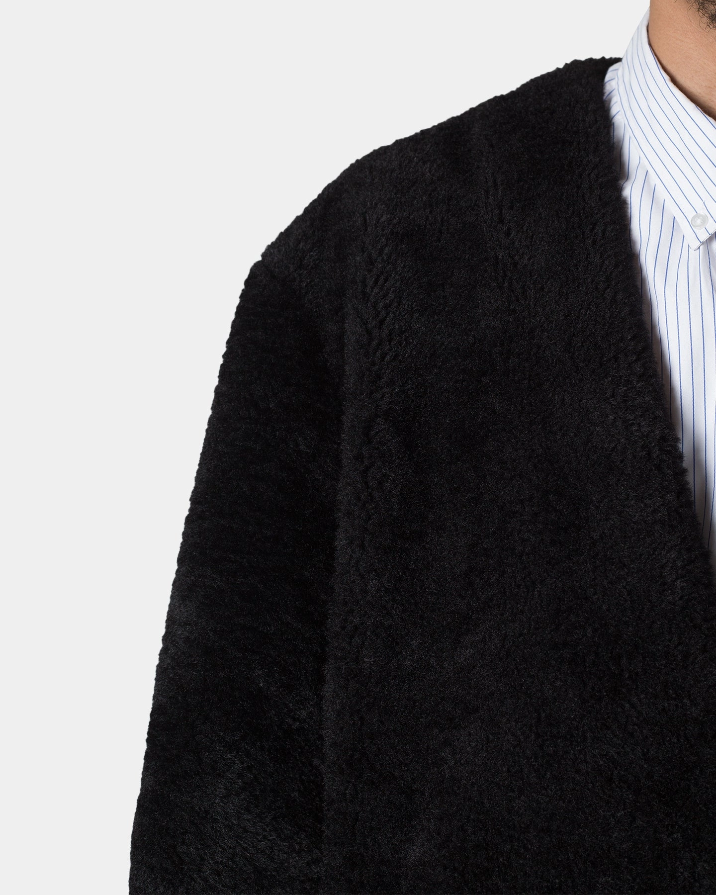 MNML Faux Fur Coat Black Dry