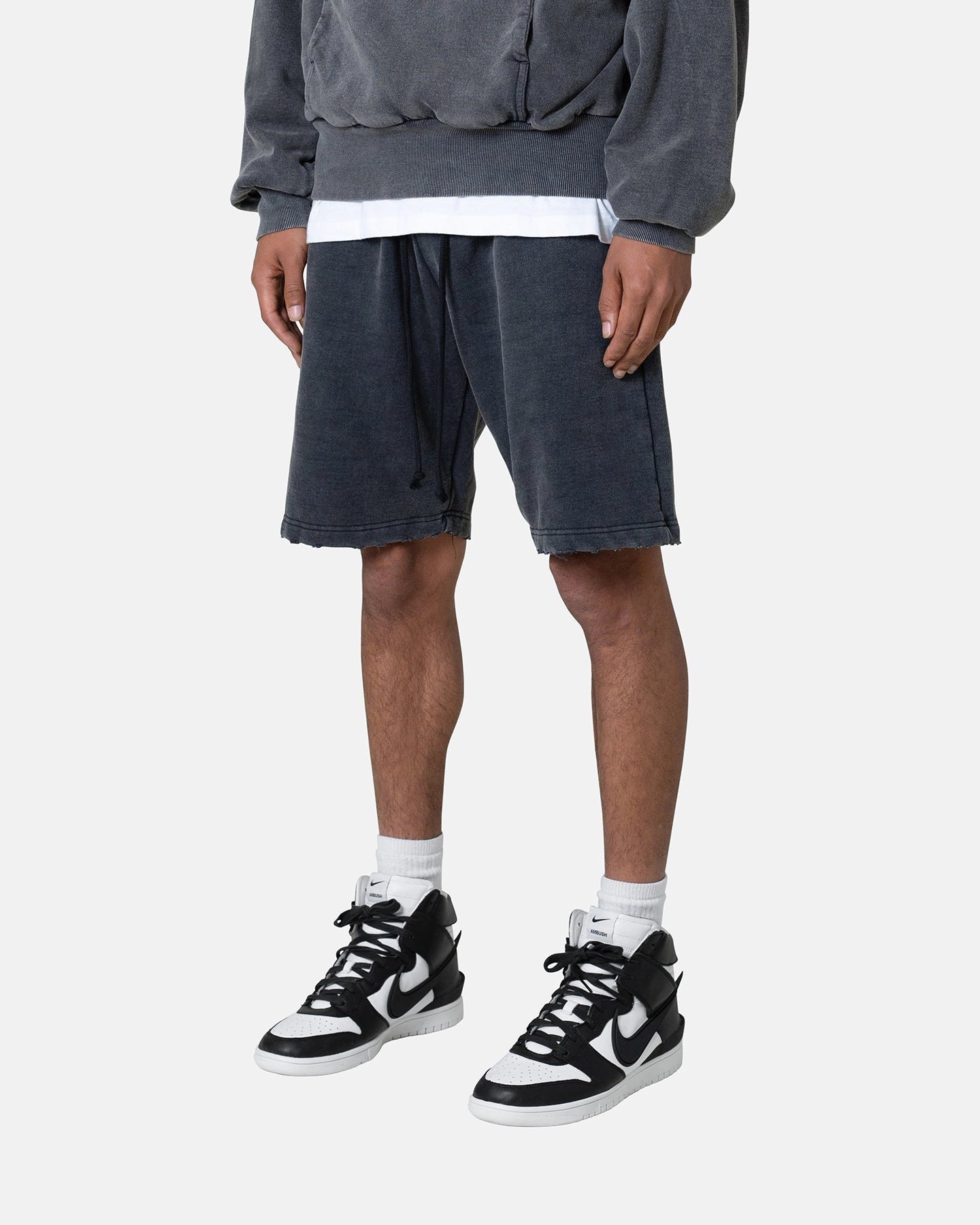 MNML Flame Shorts Black Striped Design