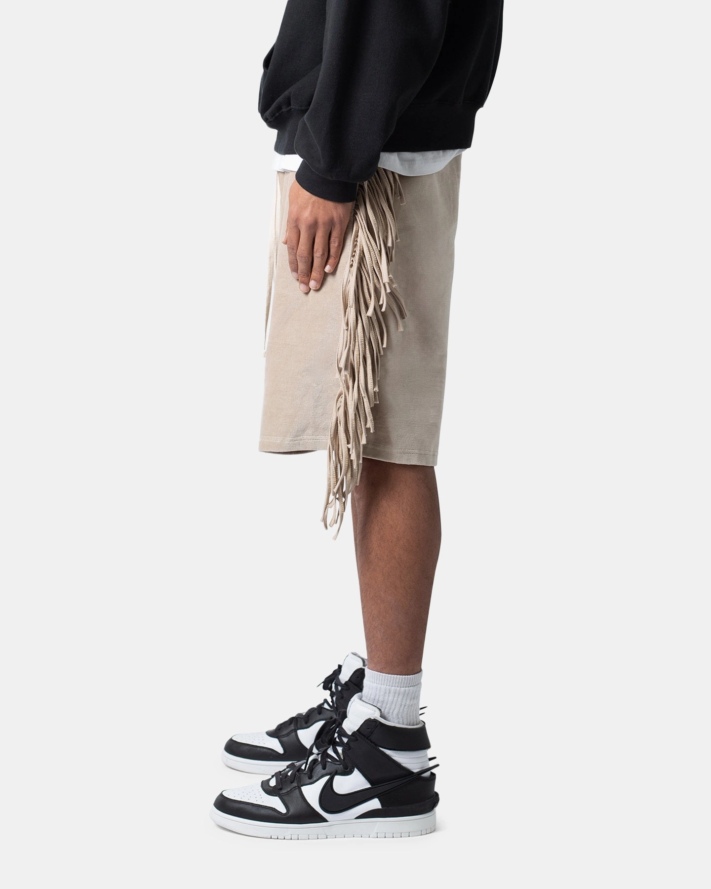 MNML Fringe Velour Sweat Shorts Dust All Day Movement Fit Tennis shorts