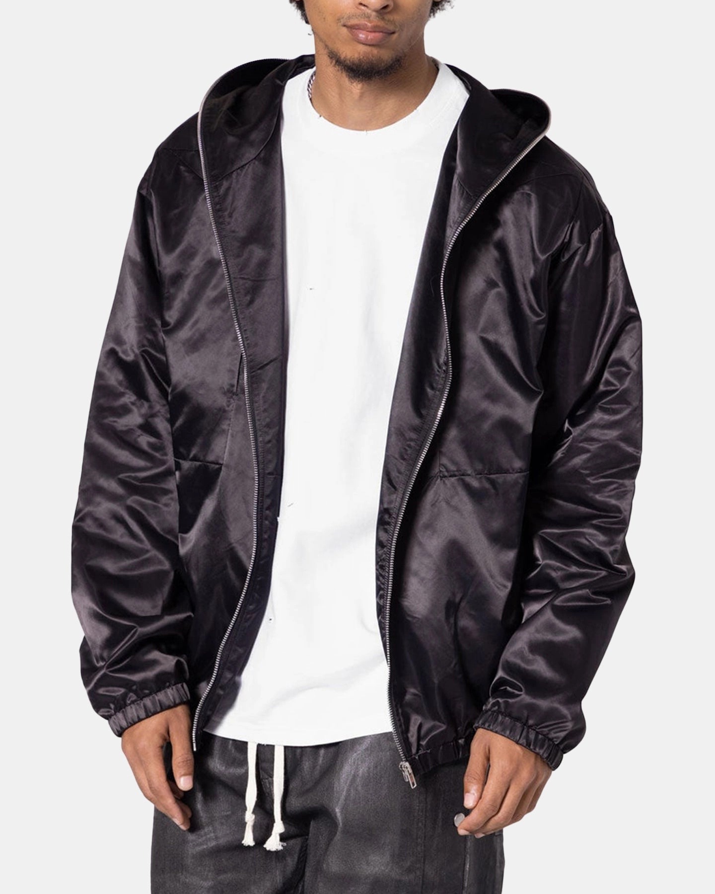 MNML Full Zip Paneled Fight Jacket Black Static Resistant