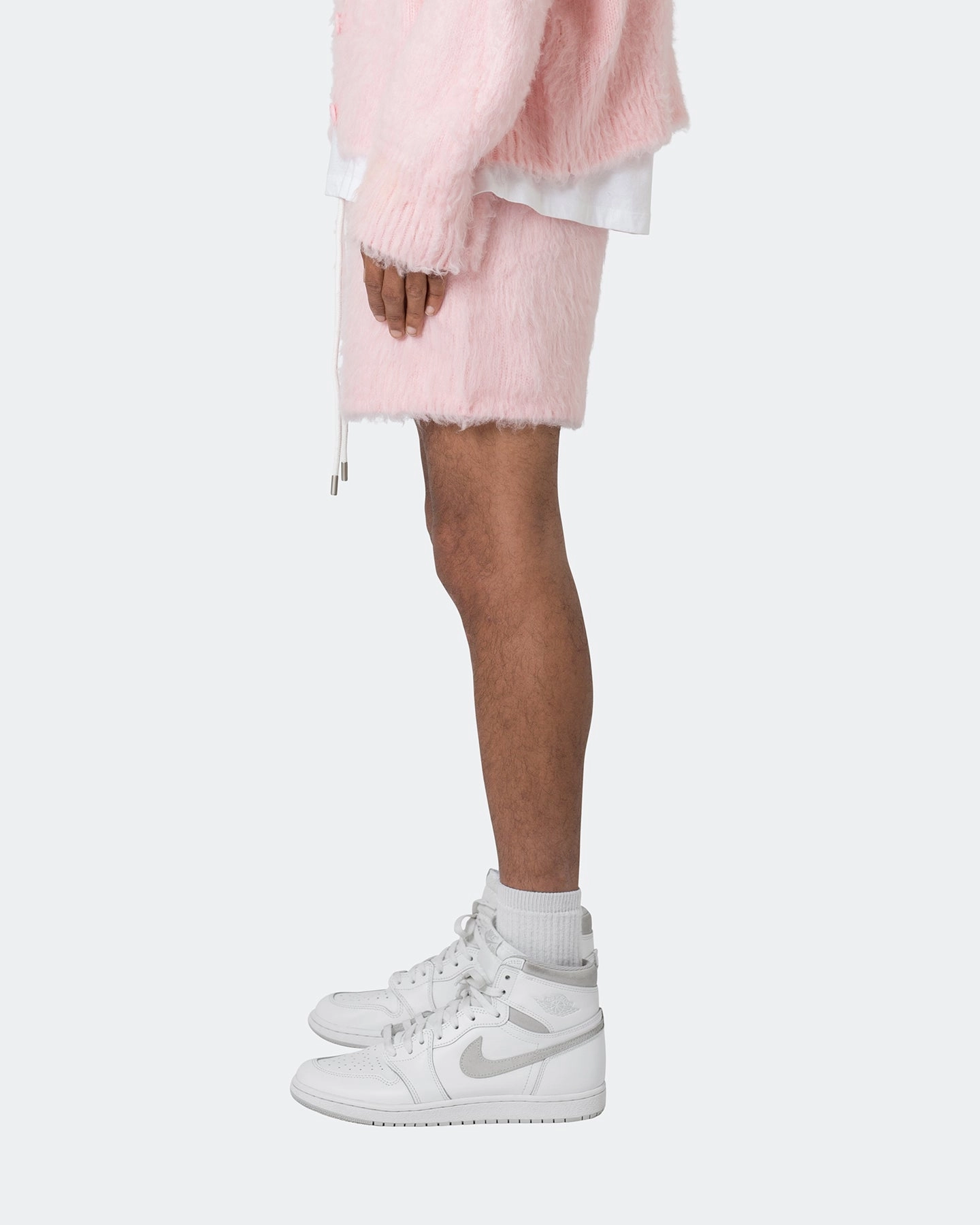 finance industry Weekend Casual MNML Fuzzy Sweat Shorts Pink