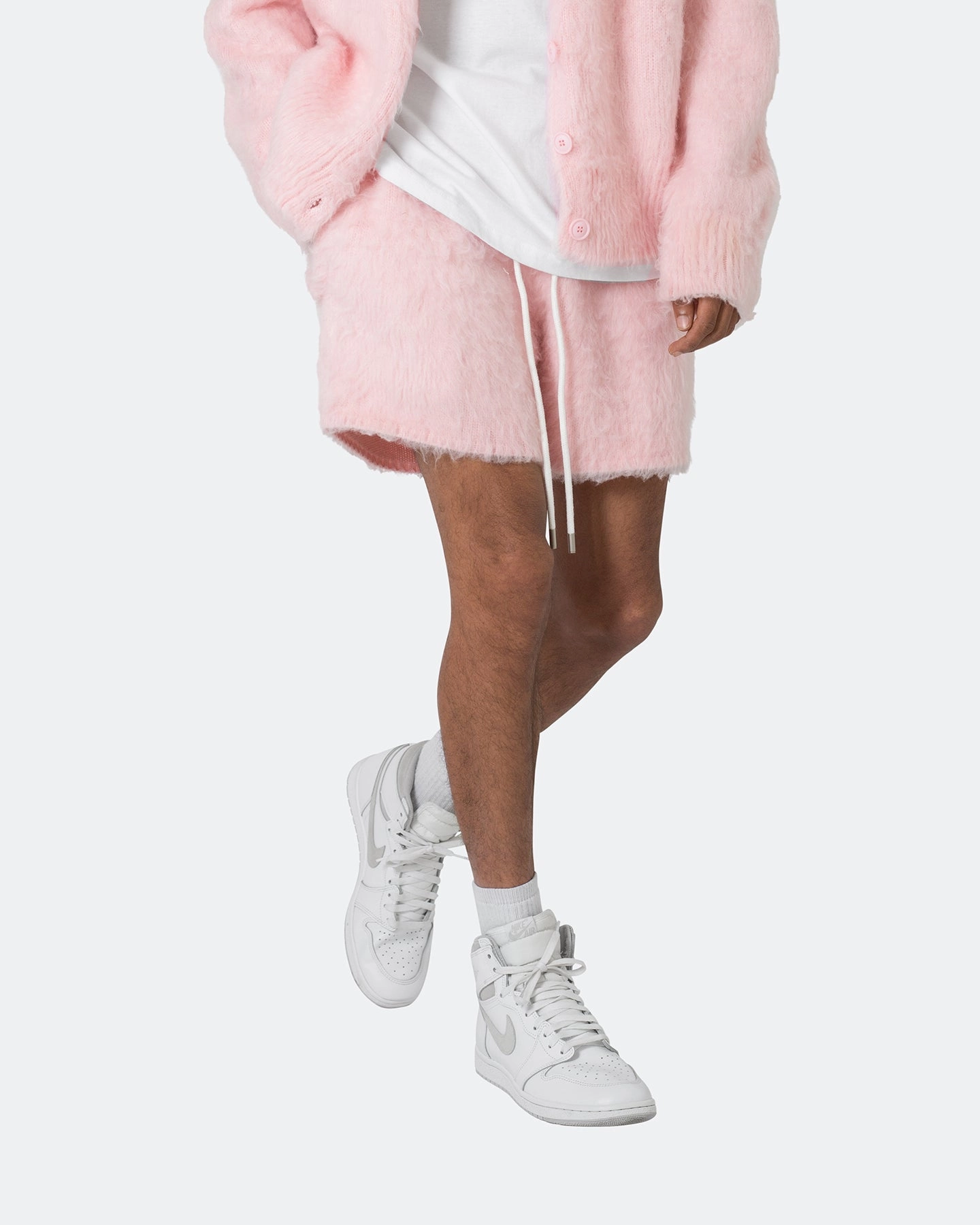 present for him MNML Fuzzy Sweat Shorts Pink