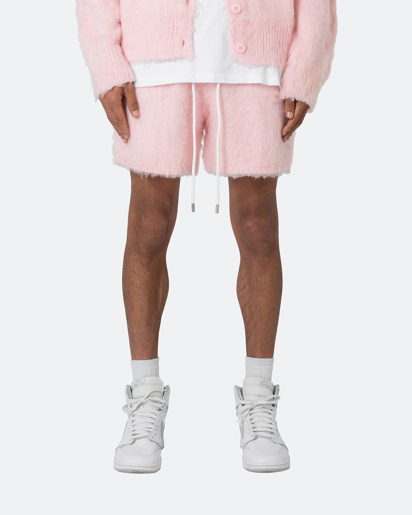 MNML Fuzzy Sweat Shorts Pink Fashion Accessory