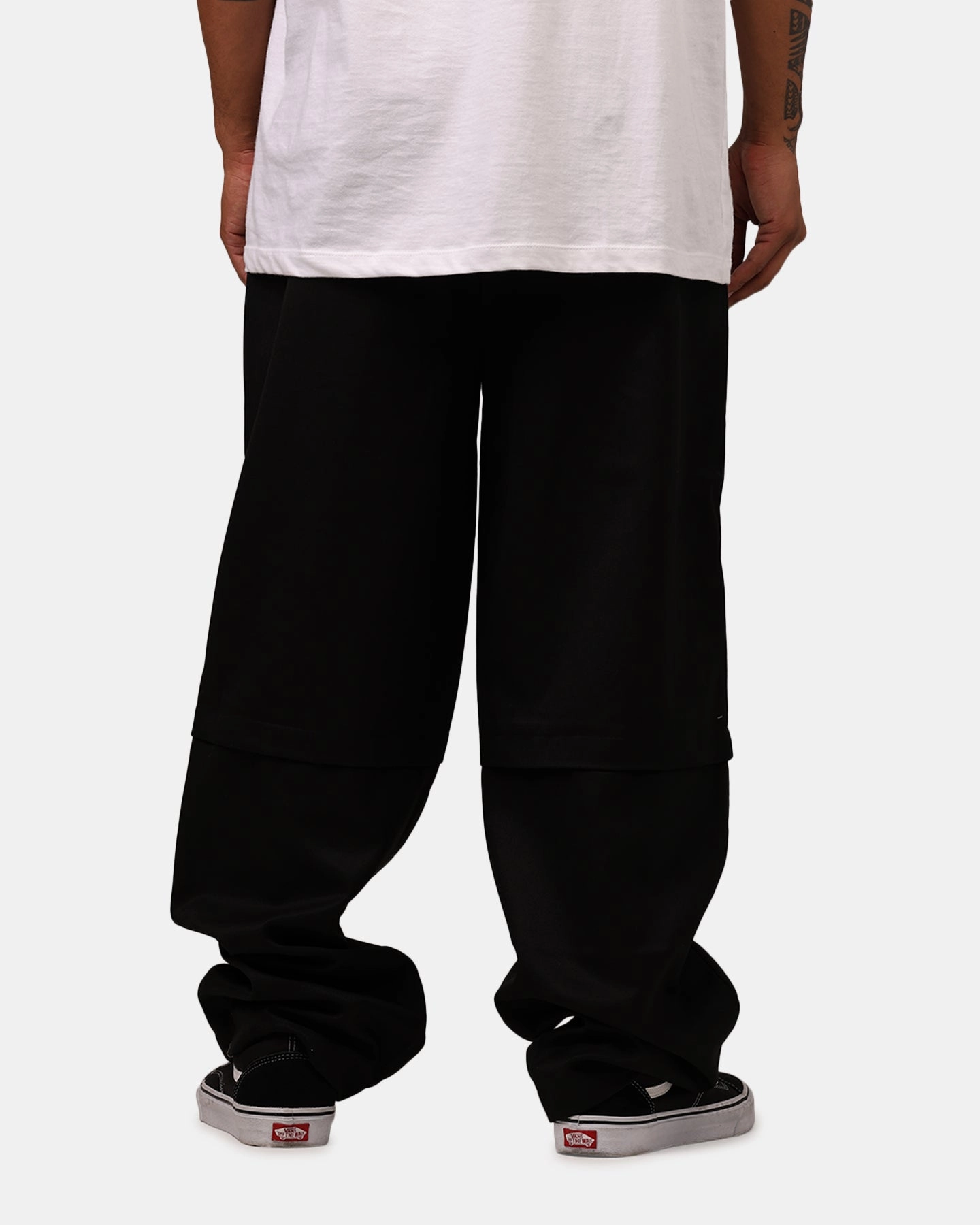 Frayed hem Relaxed Design Wear MNML Hello Preppy Pants Black