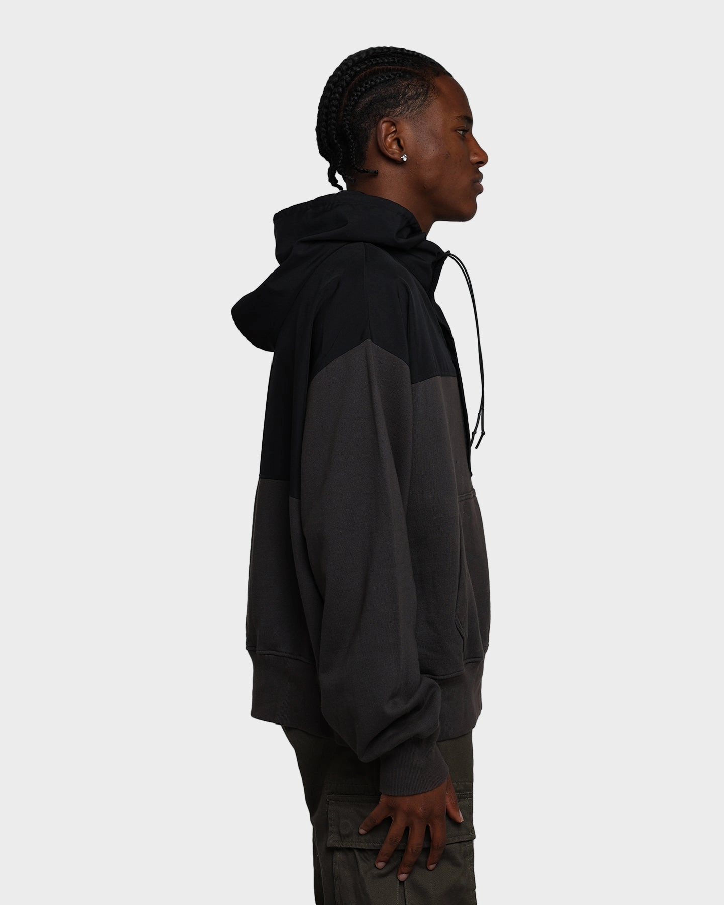 MNML Hooded Parka Qtr Zip Jacket Black planned purchase Versatile Outerwear