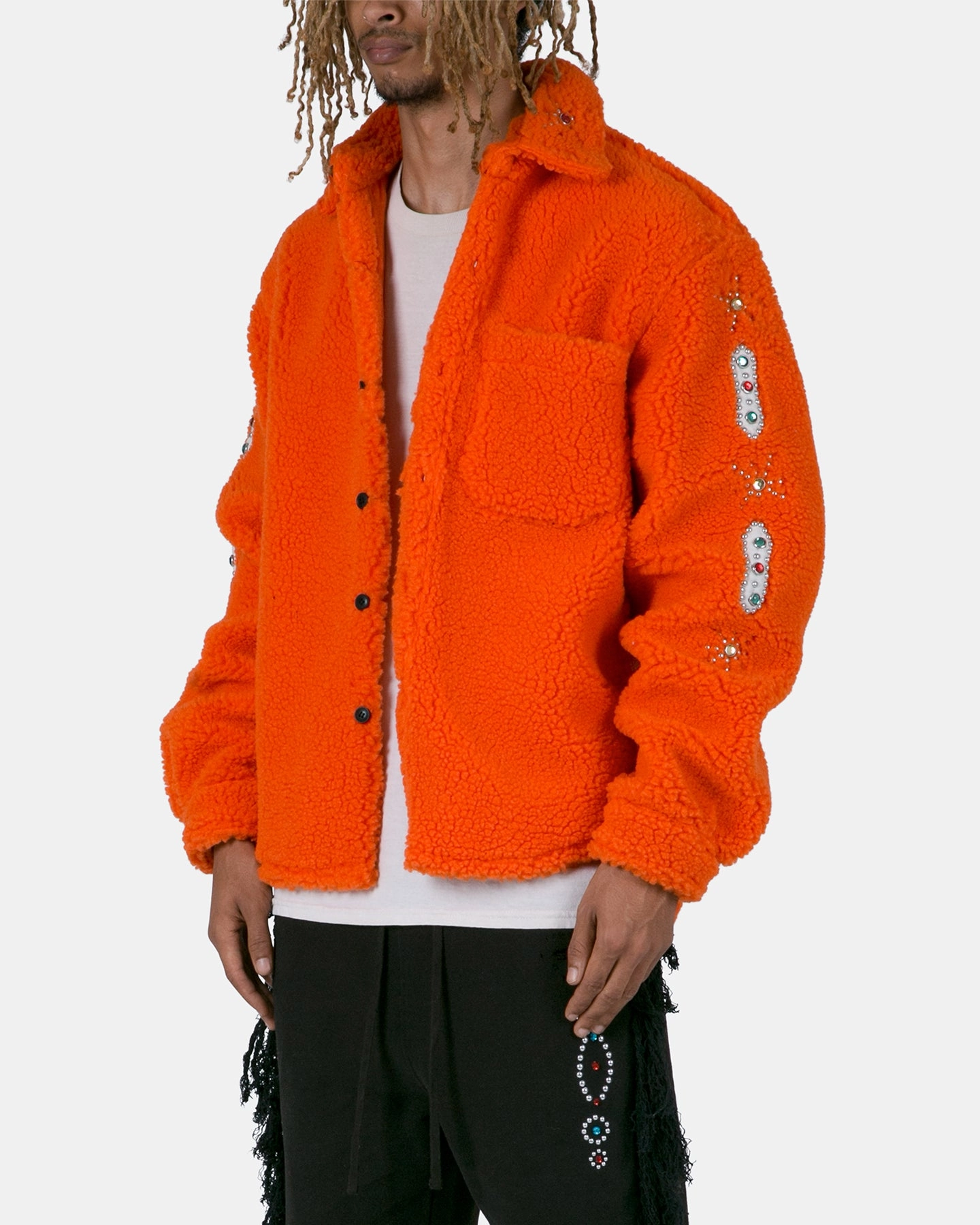 Packable Layer Moisture Wicking Technology MNML Jewel Sherpa Jacket Orange