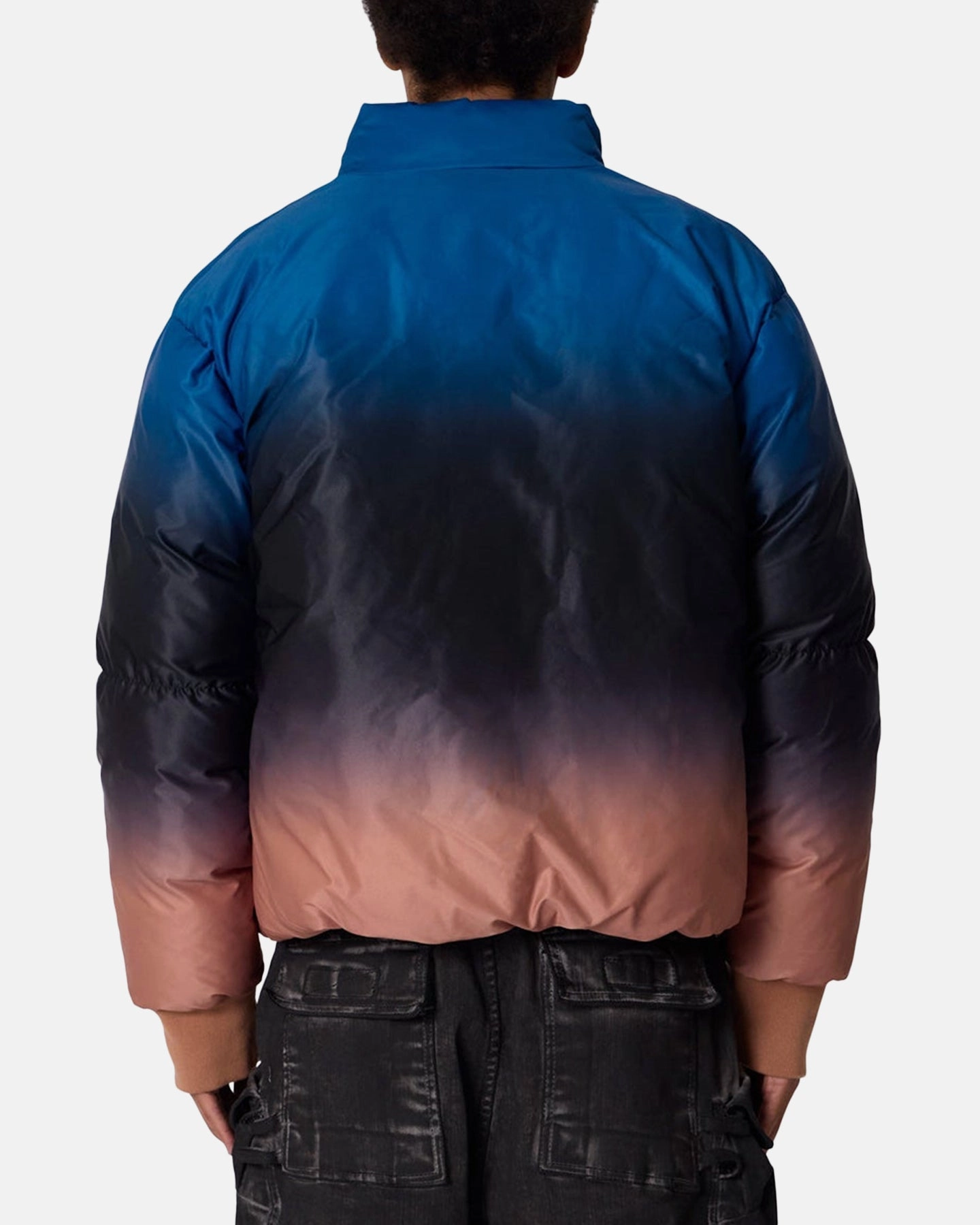 Zippered Pockets Effortless Wear MNML Jupiter Ombre Puffer Jacket Blue/Pink