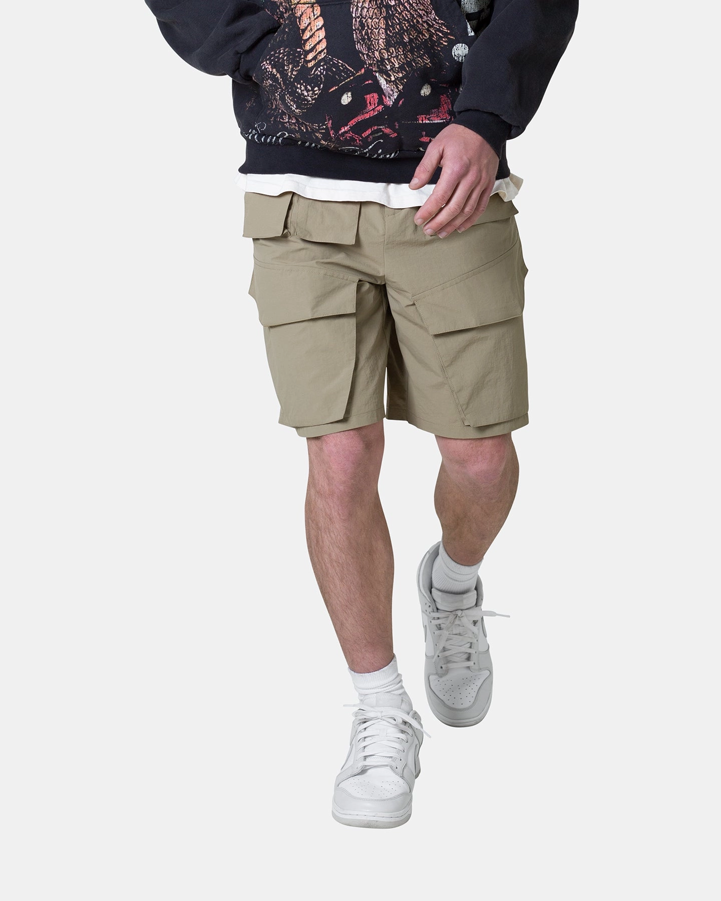 Casual Style MNML Nylon Cargo Traveler Shorts Sand