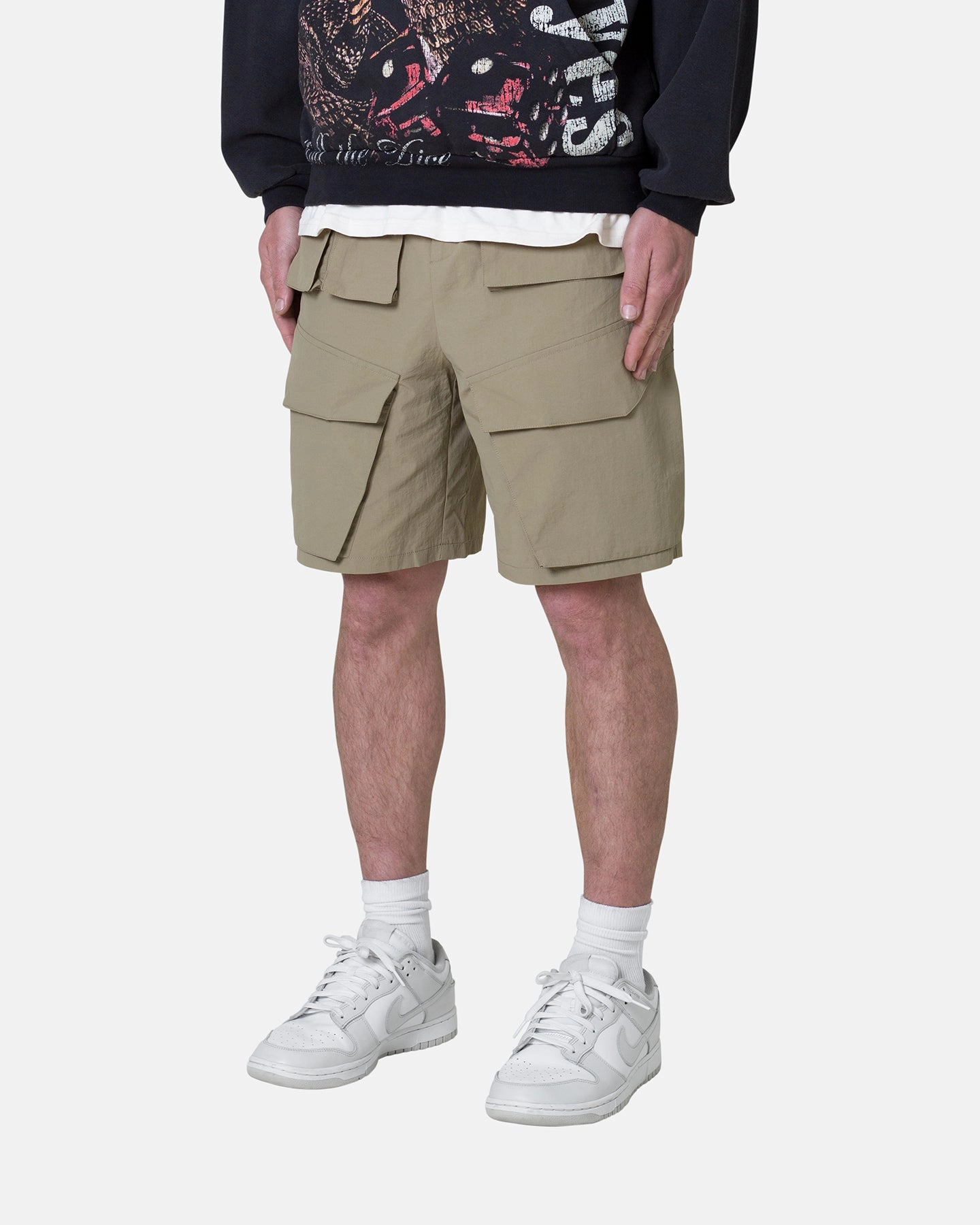 WideLegOpening MNML Nylon Cargo Traveler Shorts Sand