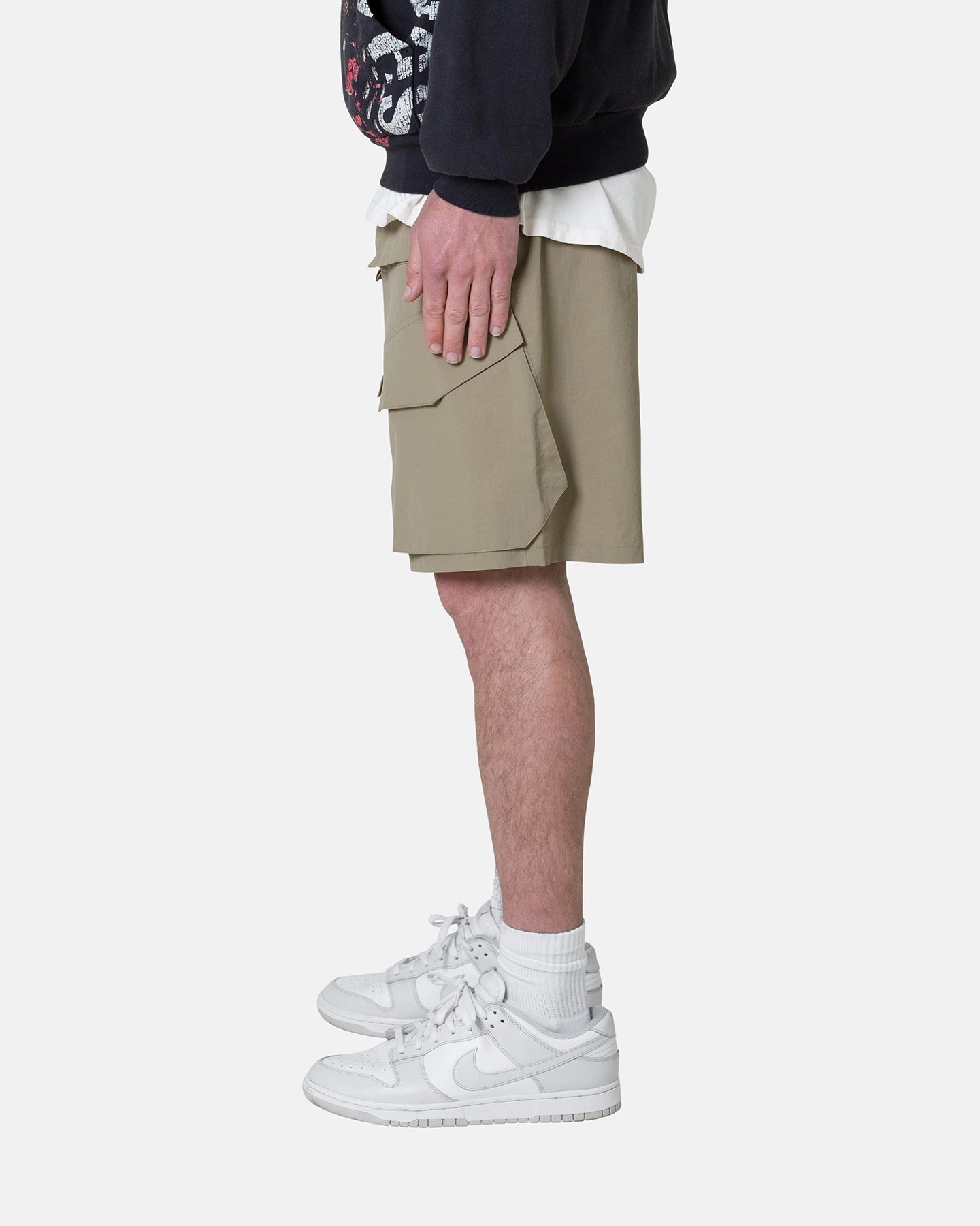 MNML Nylon Cargo Traveler Shorts Sand Double Layered Reinforcement