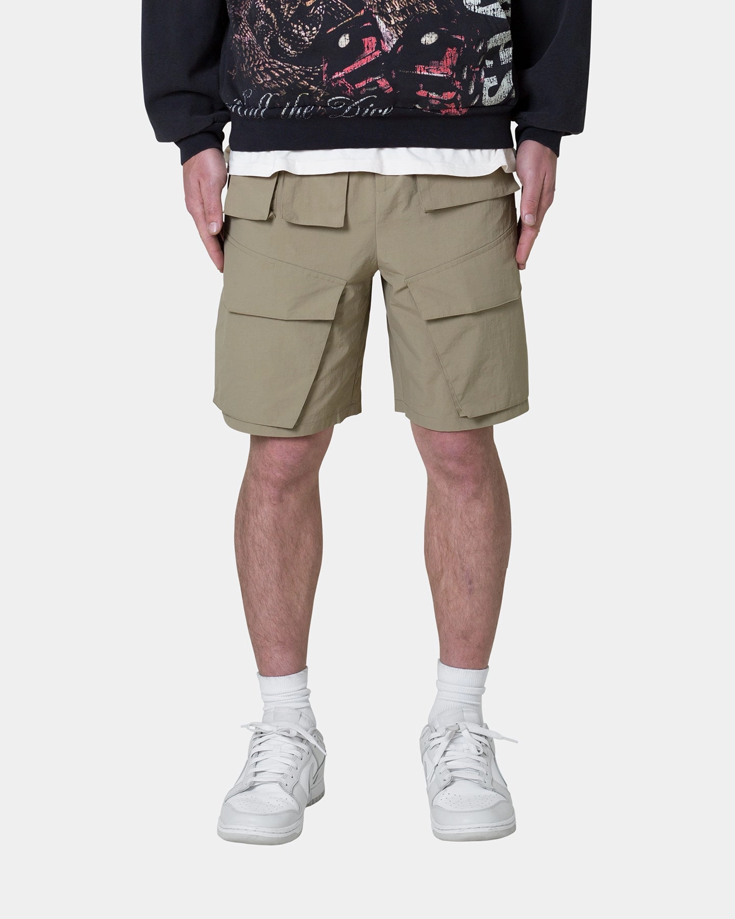 MNML Nylon Cargo Traveler Shorts Sand Midweight Texture Sports Wear