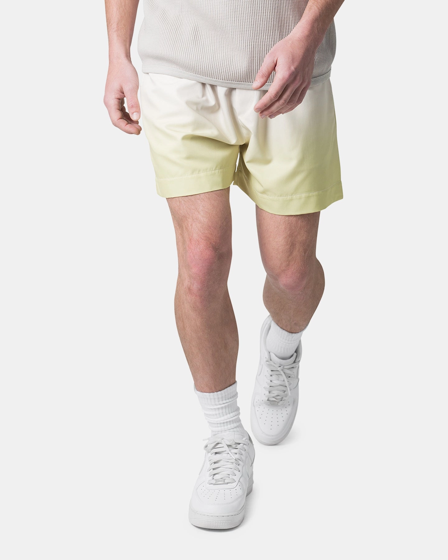 Sweat Resistant Coating Trendy Vibe MNML Ombre Summer Shorts Light Yellow