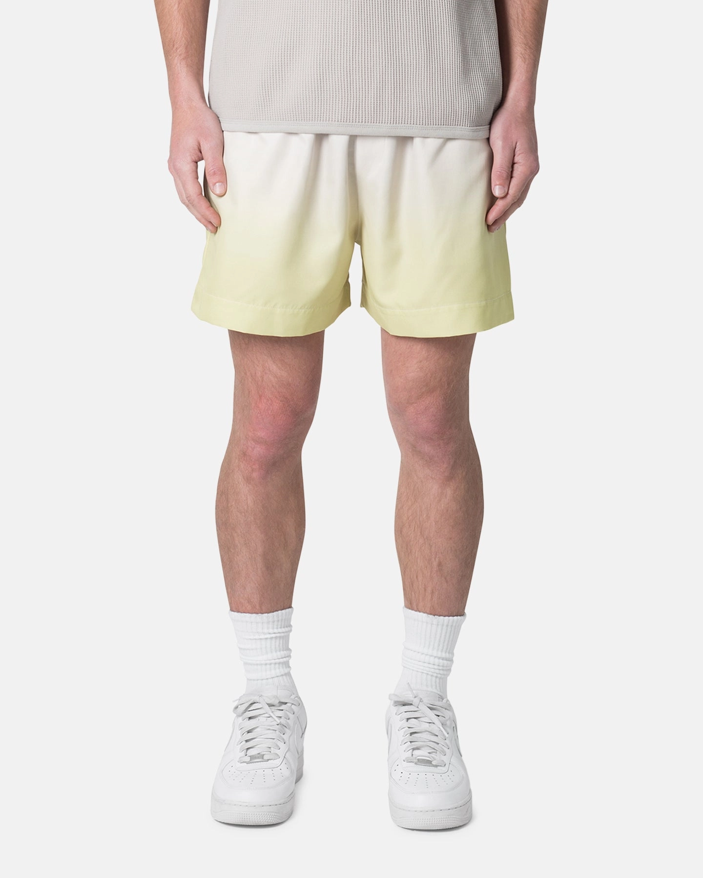Low-waisted Chafe Resistant Edges MNML Ombre Summer Shorts Light Yellow