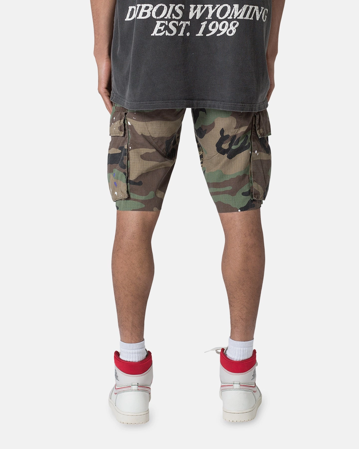 MNML Panelled Cargo Shorts Camo music event look Office Attire