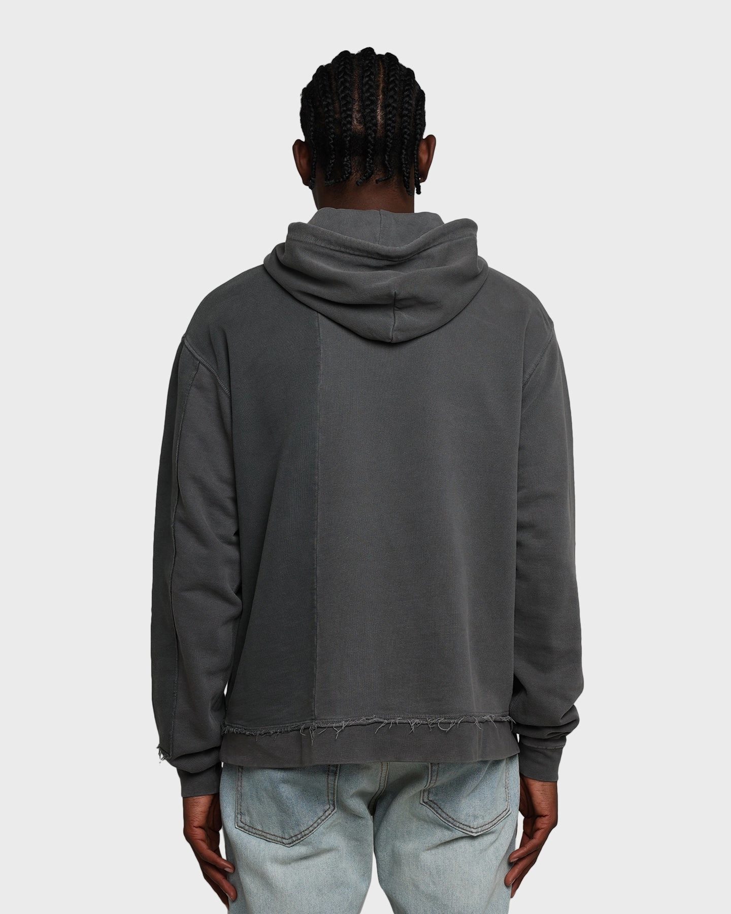 MNML Panelled Vintage Hoodie Black Waterproof Fabric