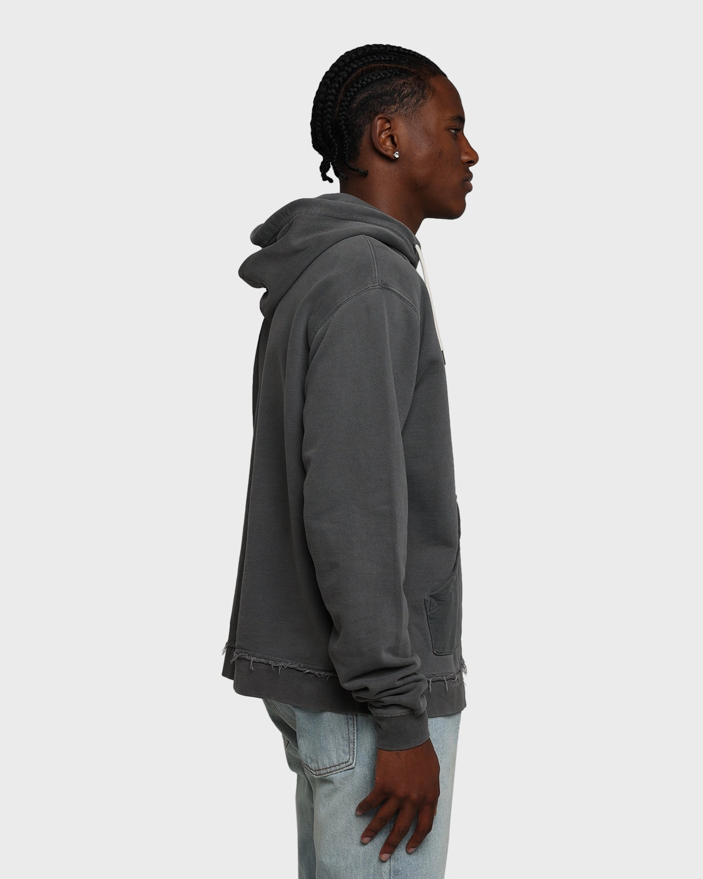 Weight Distribution System MNML Panelled Vintage Hoodie Black