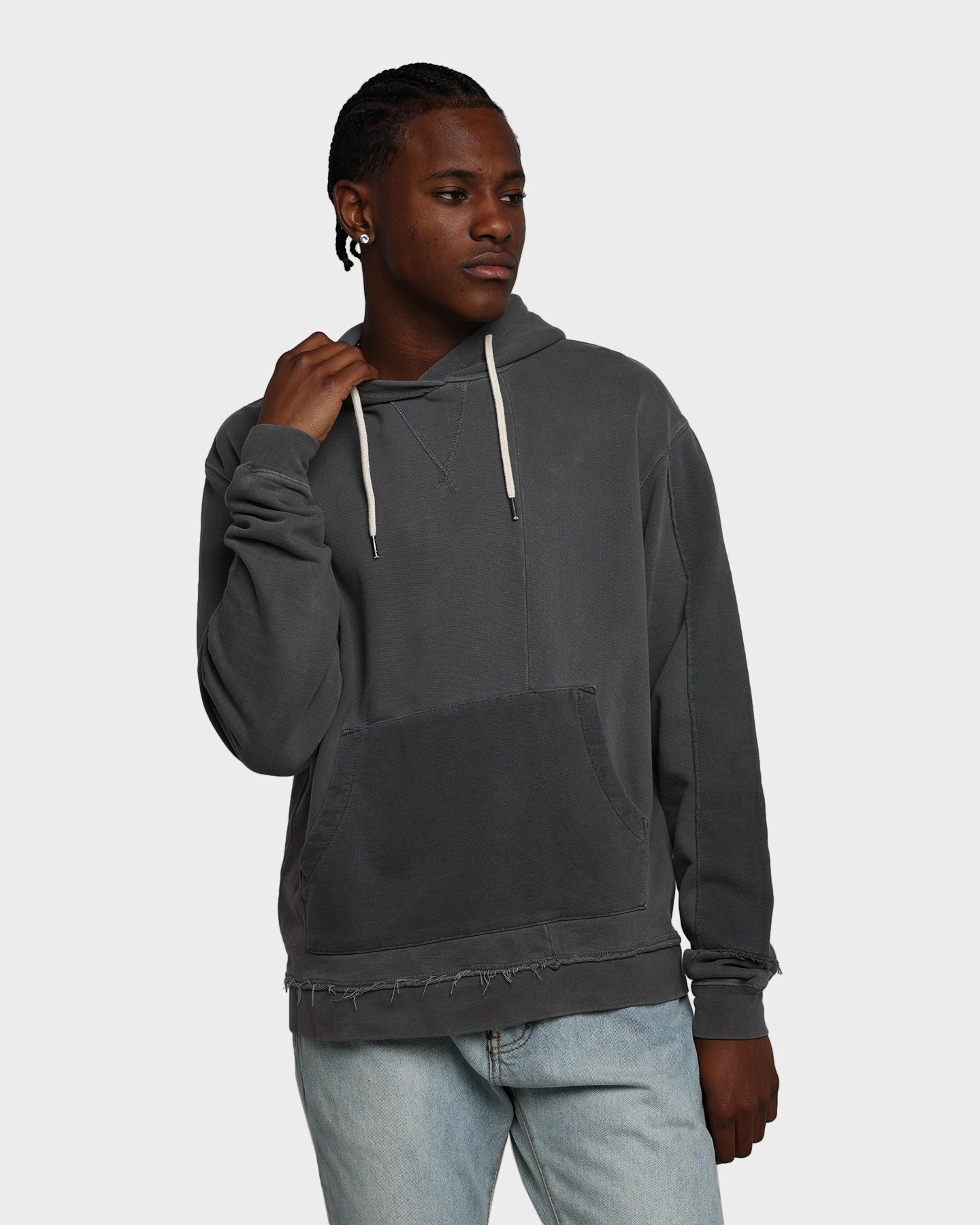 Train MNML Panelled Vintage Hoodie Black