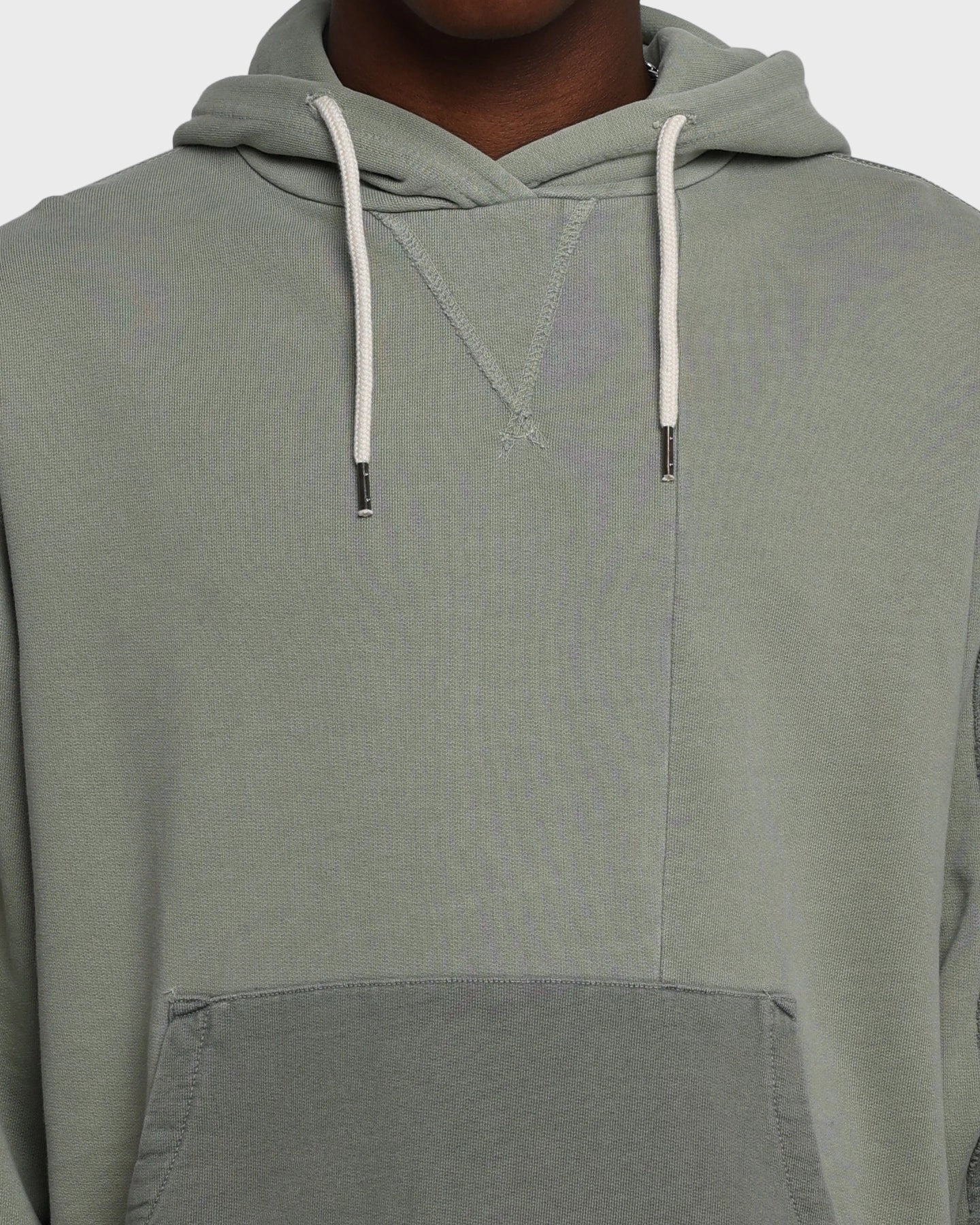 City Ready MNML Panelled Vintage Hoodie Olive