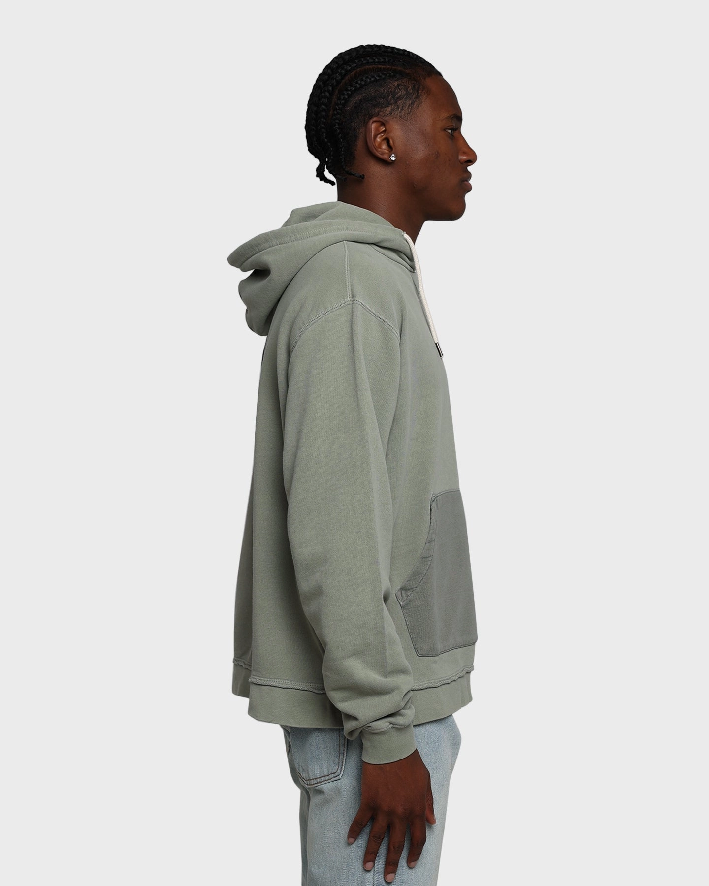 Protective Outer Layer MNML Panelled Vintage Hoodie Olive