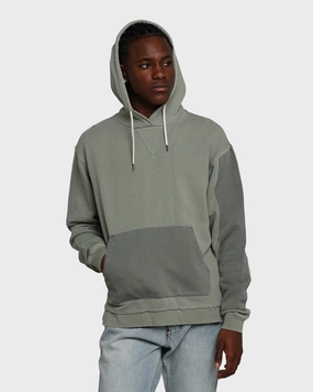 Speak Climb MNML Panelled Vintage Hoodie Olive
