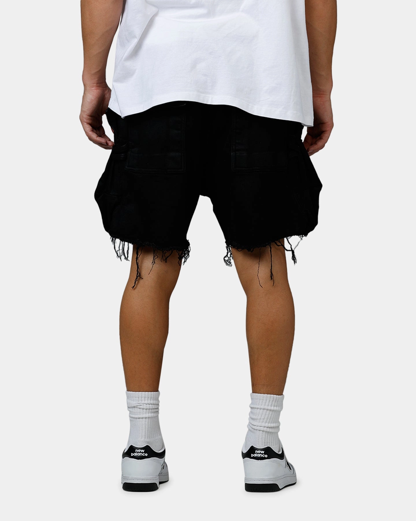 MNML Roughed Pocket Cargo Shorts Black Floral Print Anti Chafe Seamless