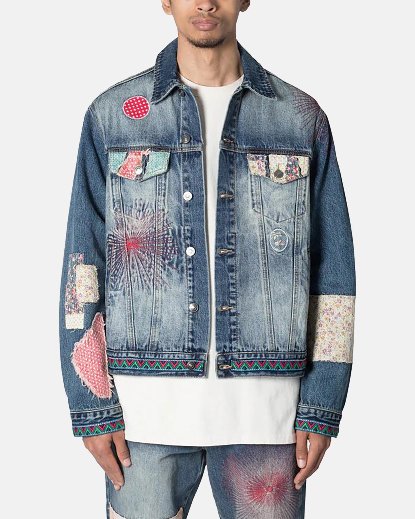 MNML Rugged Trucker Denim Jacket Blue Slim Fit Cut