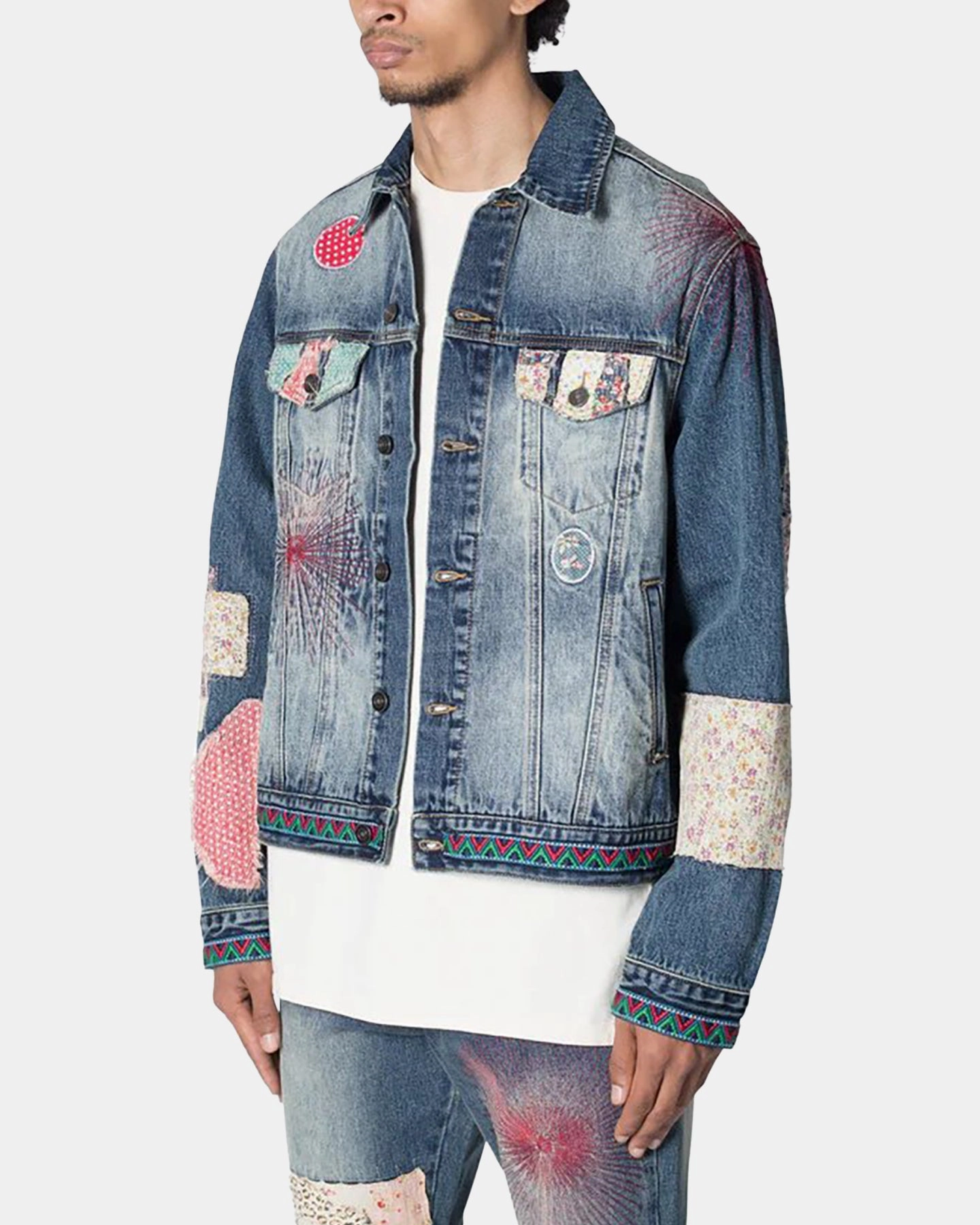 MNML Rugged Trucker Denim Jacket Blue Urban Fit water - resistant