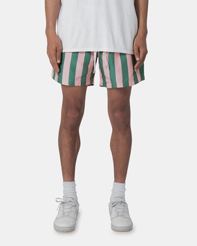 MNML St Tropez Swim Shorts Pink/Green Walk Easy