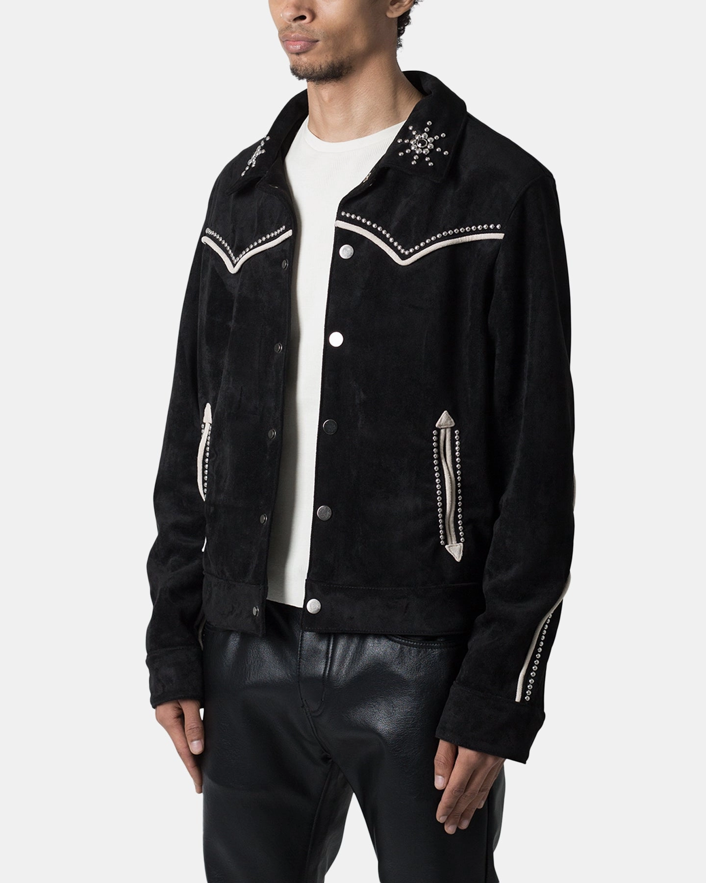 MNML Suede Collared Jacket Black Beanie Mascara