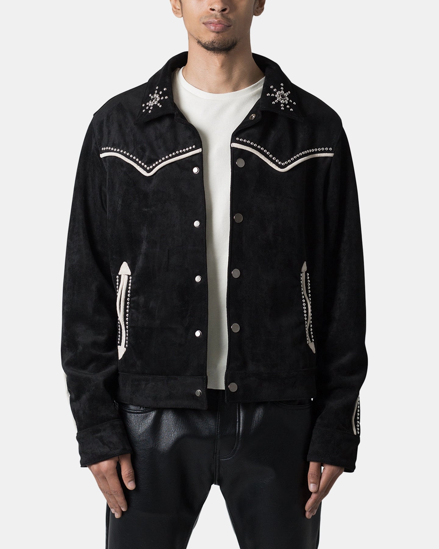 wedding guests Sports use MNML Suede Collared Jacket Black