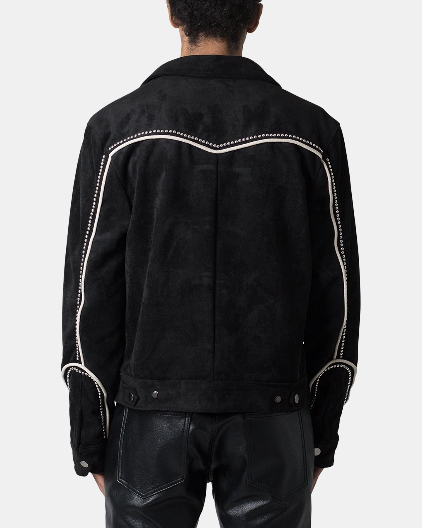Ergonomic Pattern MNML Suede Collared Jacket Black