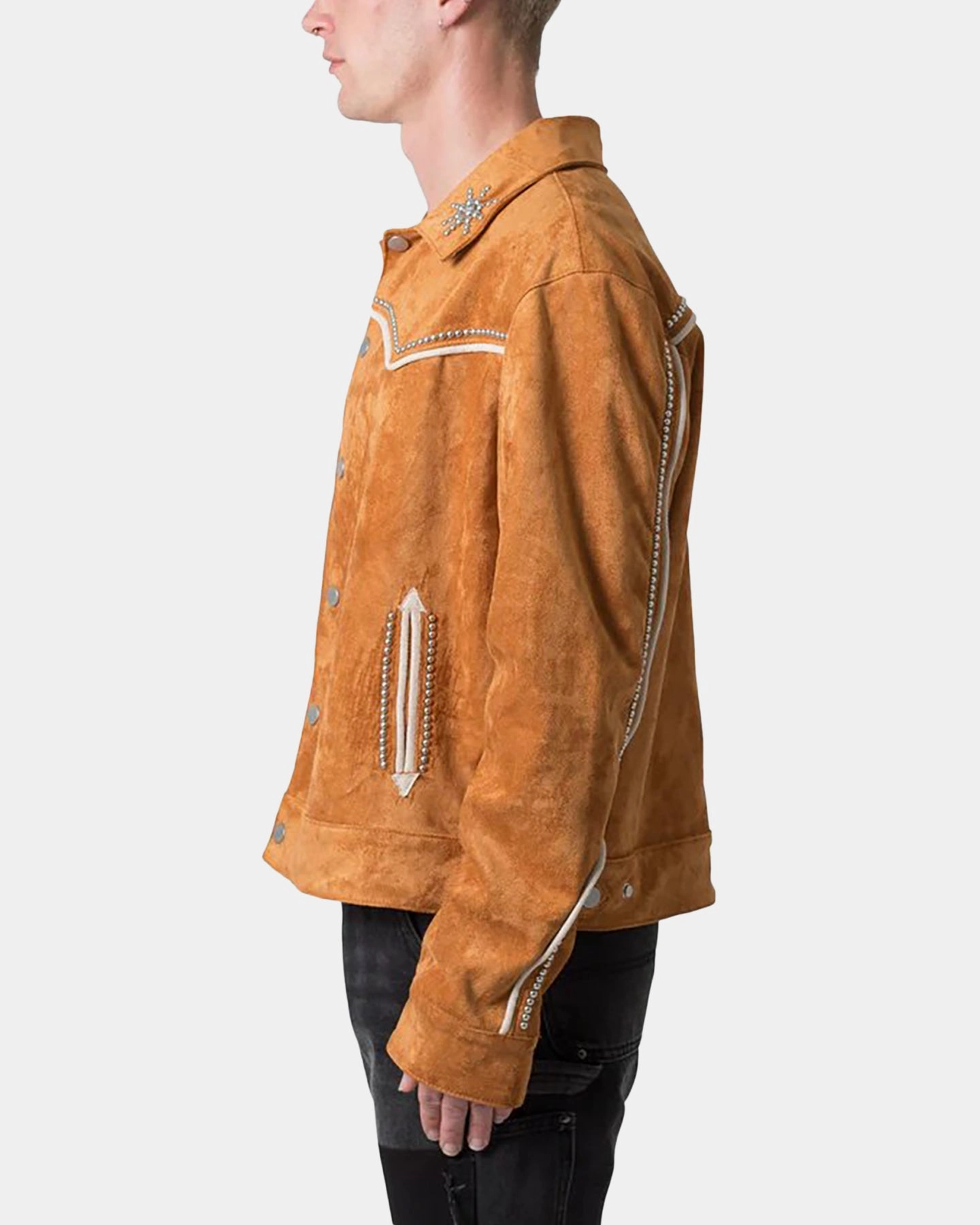 QuickDry Moisture Wicking MNML Suede Collared Jacket Orange