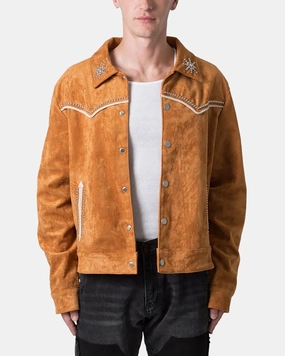 windy MNML Suede Collared Jacket Orange