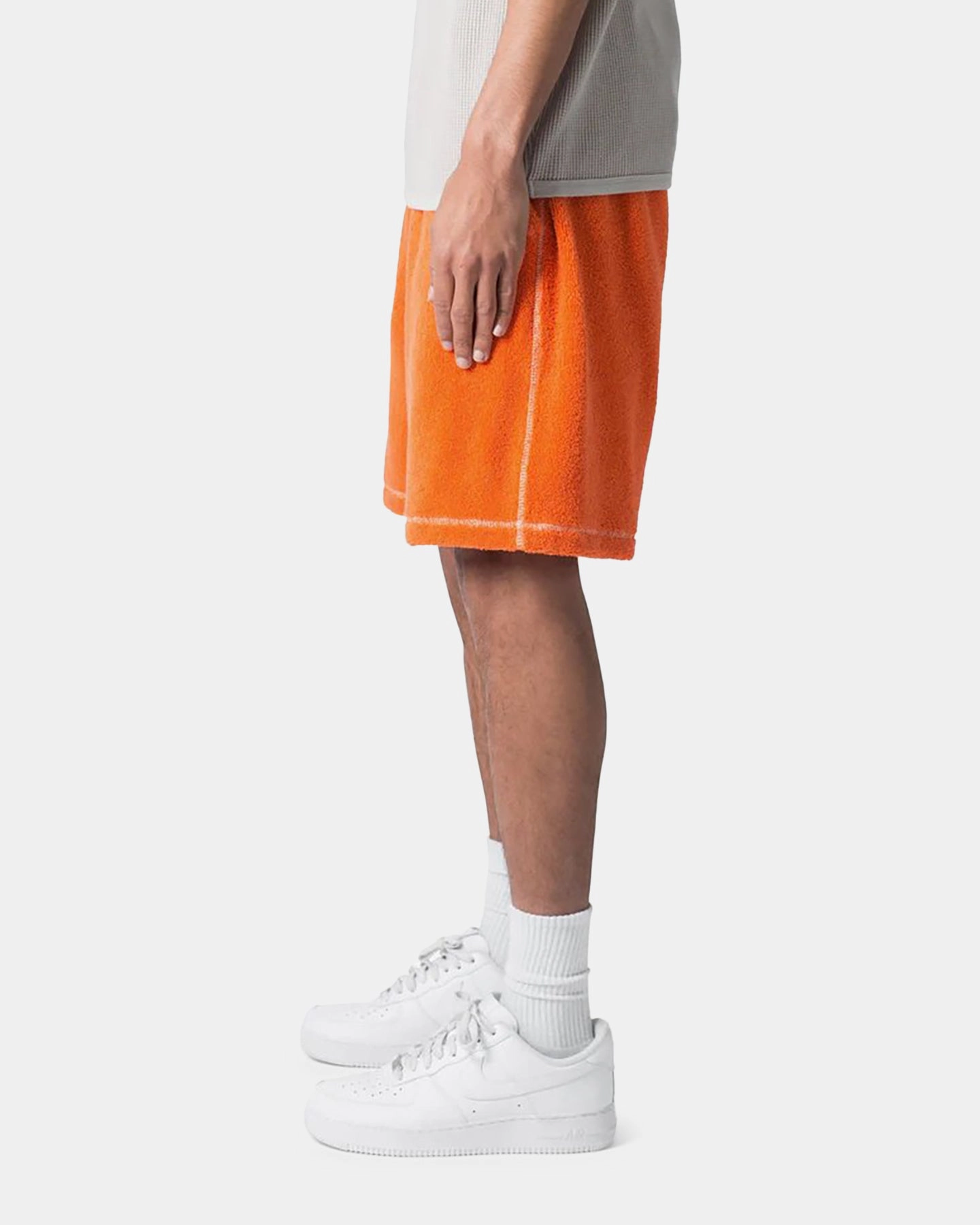 MNML Terry Cloth Shorts Orange Bonded Seam Technology