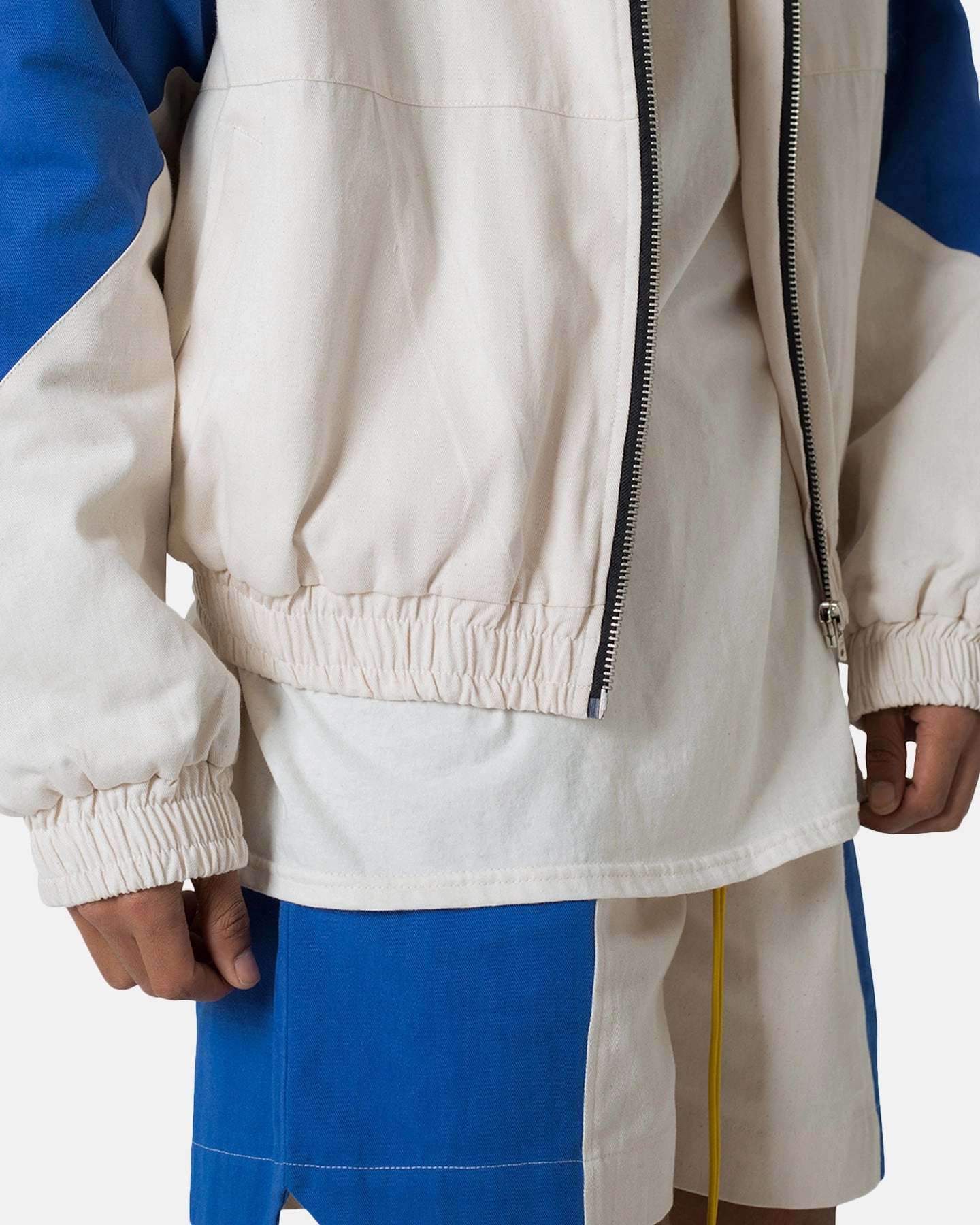 Non Restrictive Collar SoftLining MNML Twill Racing Jacket Blue/White