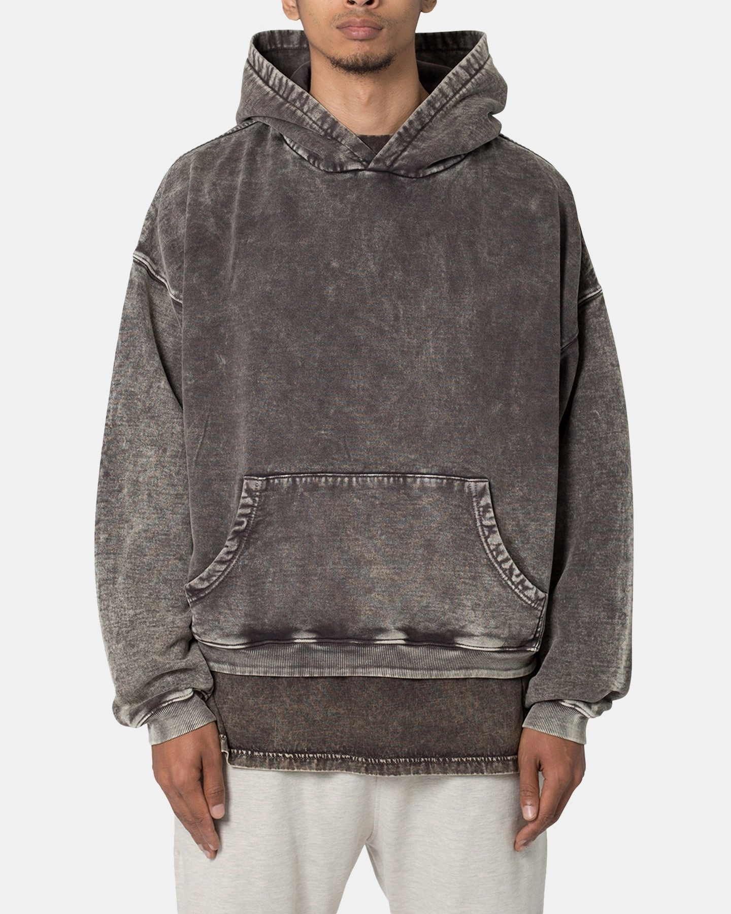 Commend AntiPilling Surface Finish MNML Washed Acid Hoodie Black