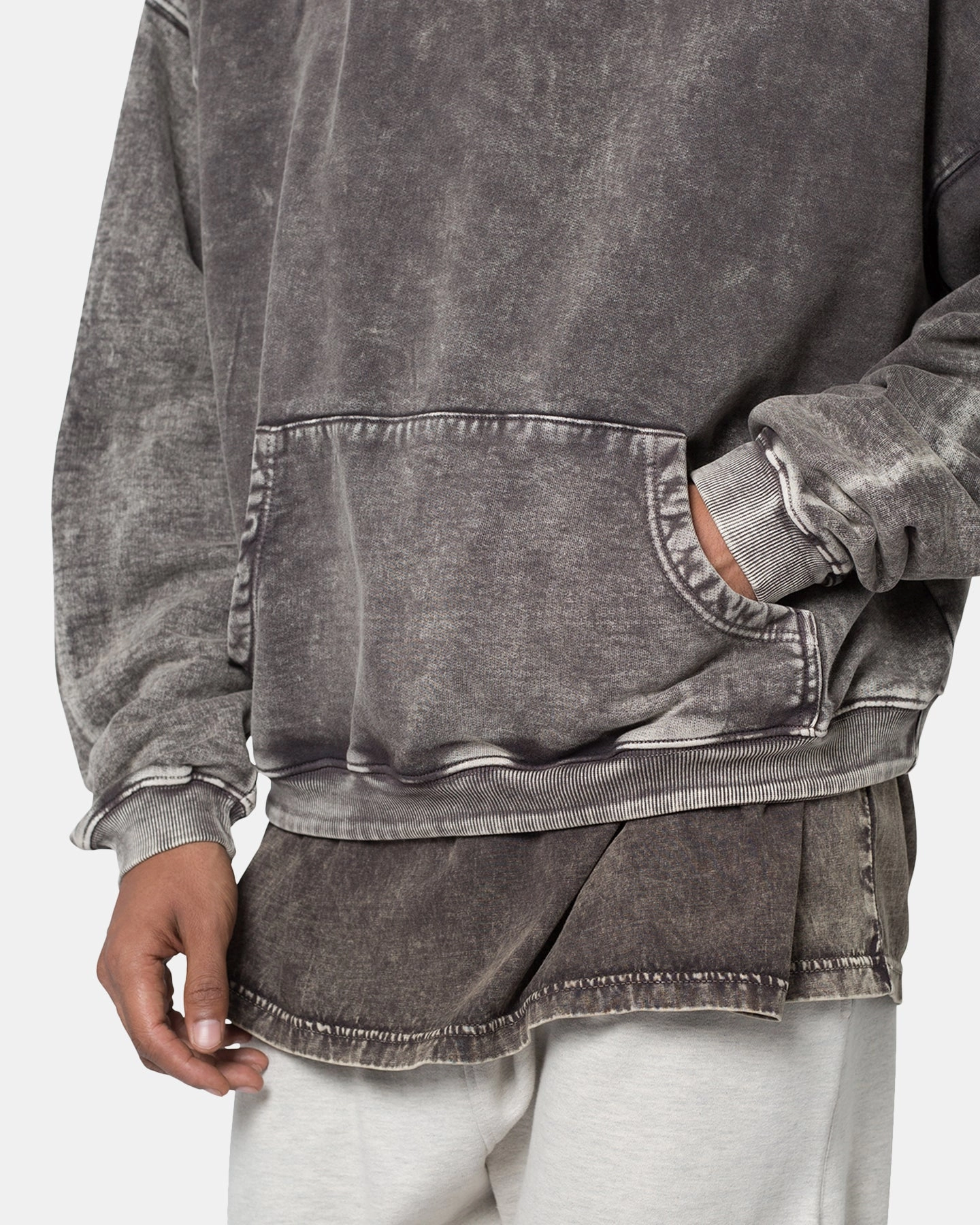 MNML Washed Acid Hoodie Black suitable for theater performances