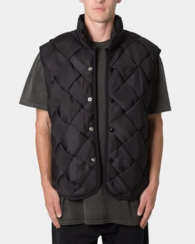 Skate MNML Woven Puffer Vest Black