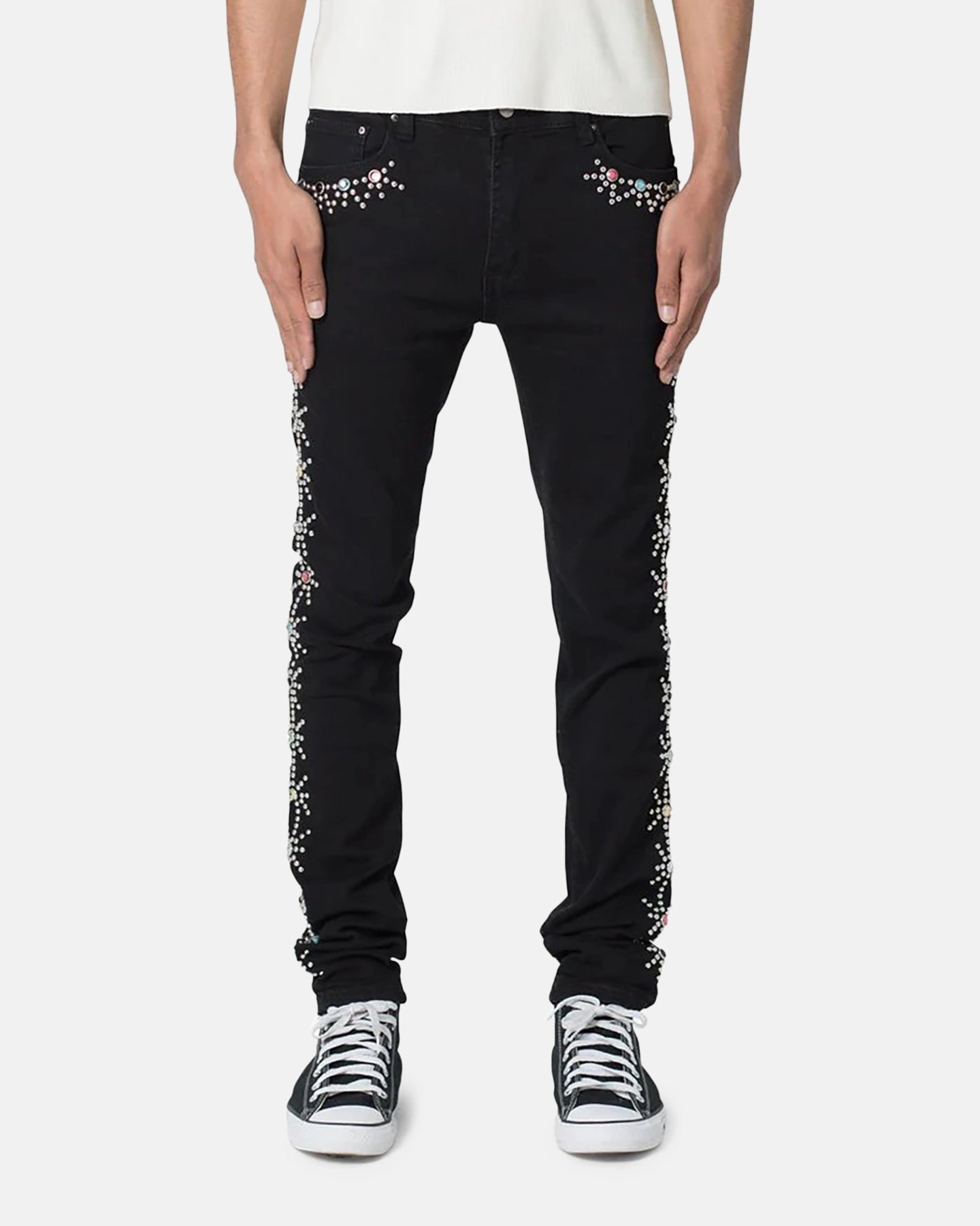 MNML X620 Studded Skinny Denim Jean Black Foundation Wear Trend Neutral
