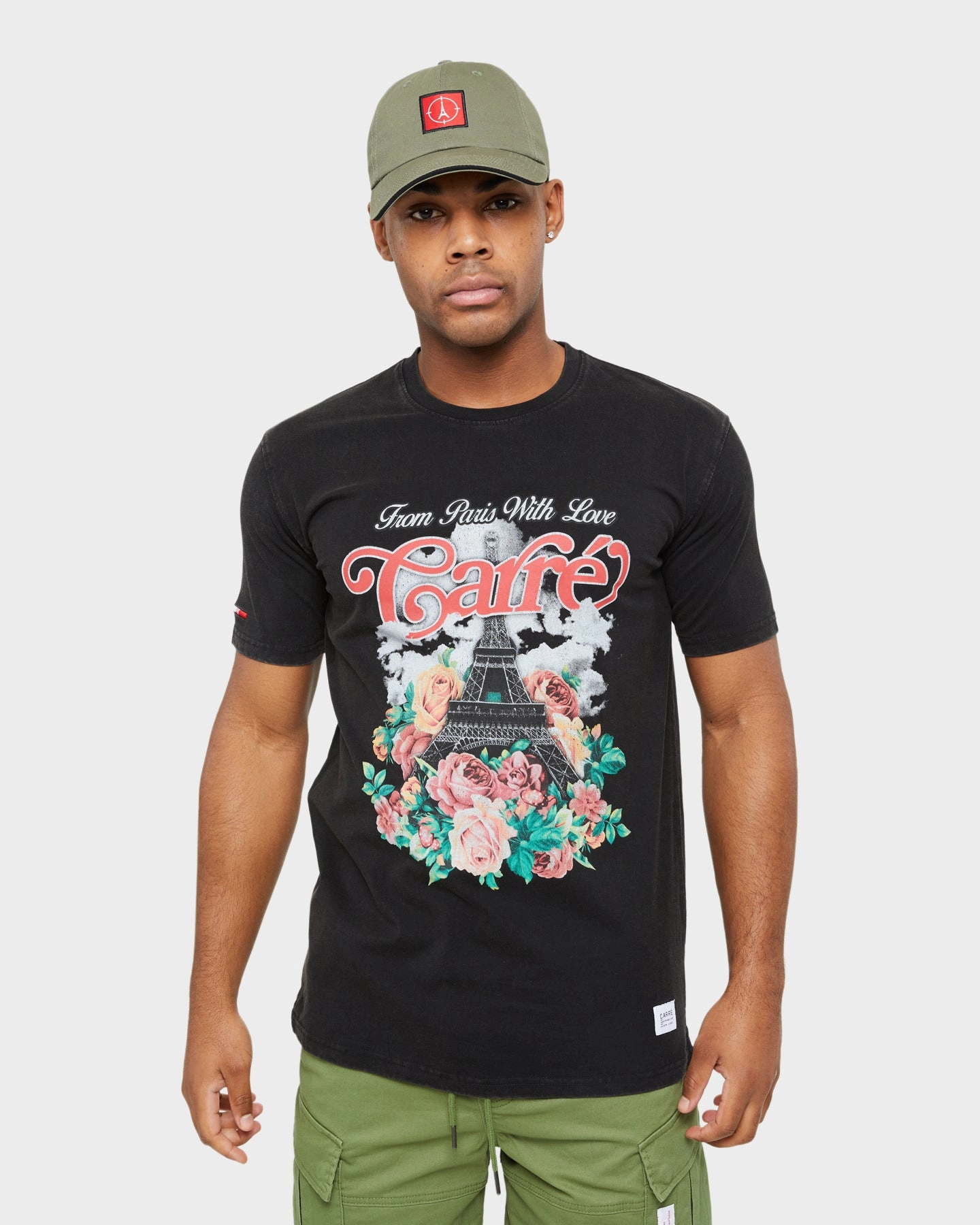 Carre Paris With Love Vintage T-Shirt Washed Black Timeless Look Wear Light and Fresh
