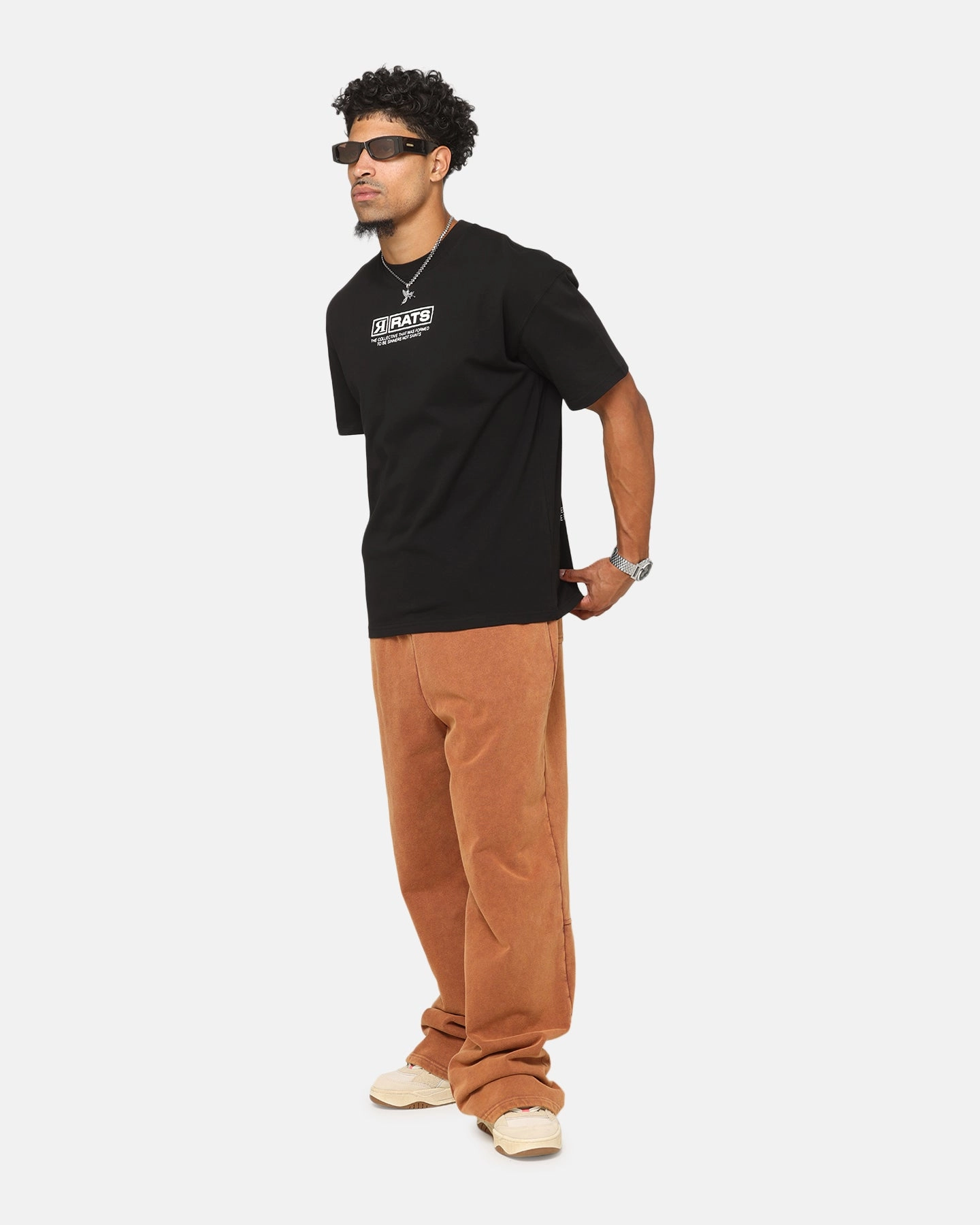 Fun and Comfortable OdorResistant Fabric Goat Crew AI T-Shirt Black