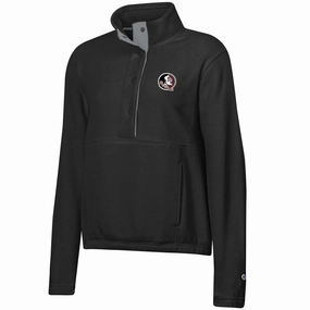 Non Slip Collar Champion Women's Seminole Logo Explorer Polar Fleece Jacket - Black