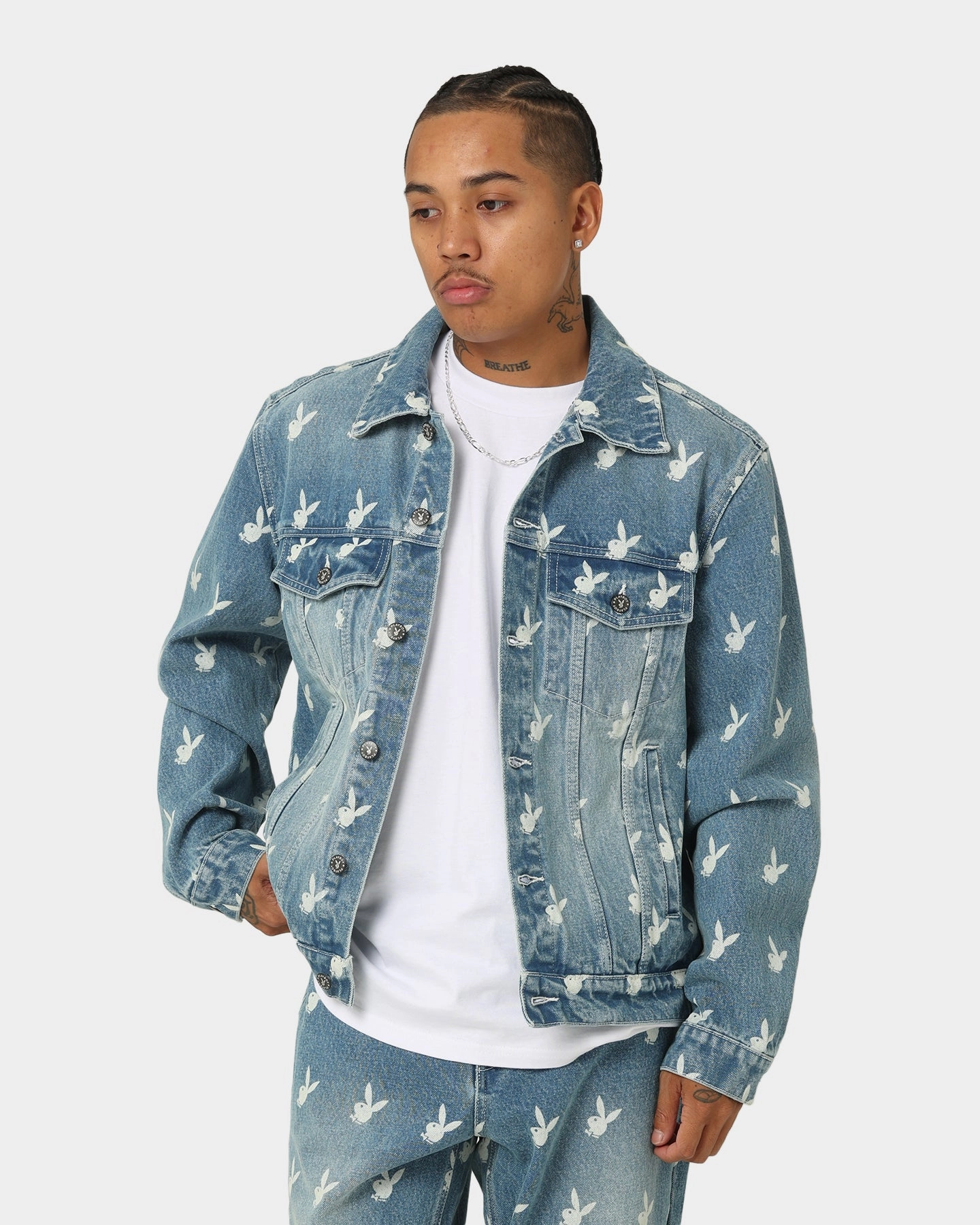 Stroll Playboy By CK Players Denim Jacket Vintage Blue