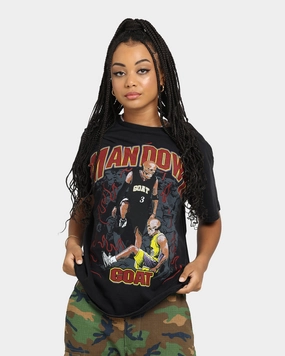 Goat Crew Man Down Vintage T-Shirt Black Wash Urban Casual suitable for all genders